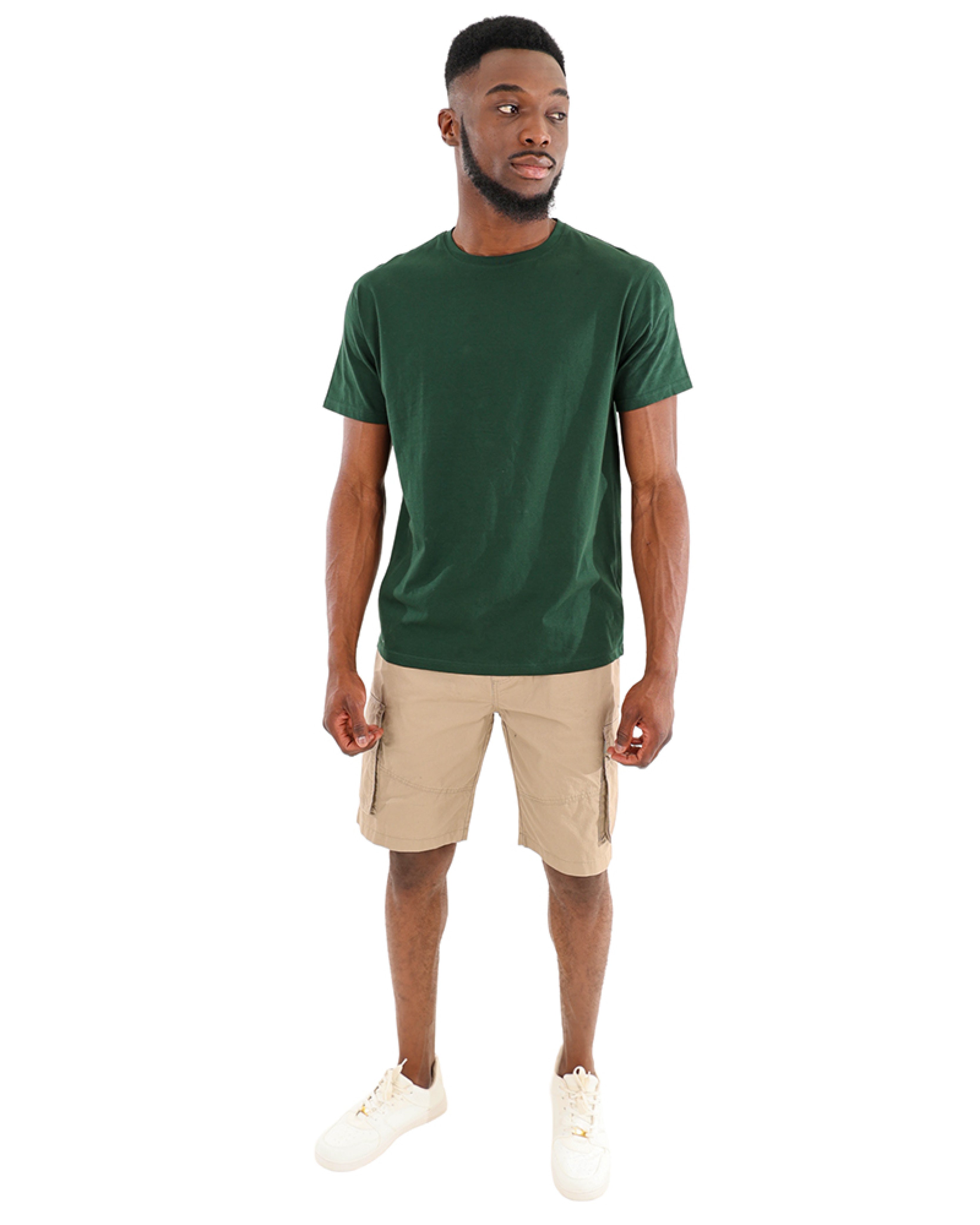 Short Sleeve Green Cotton T-Shirt