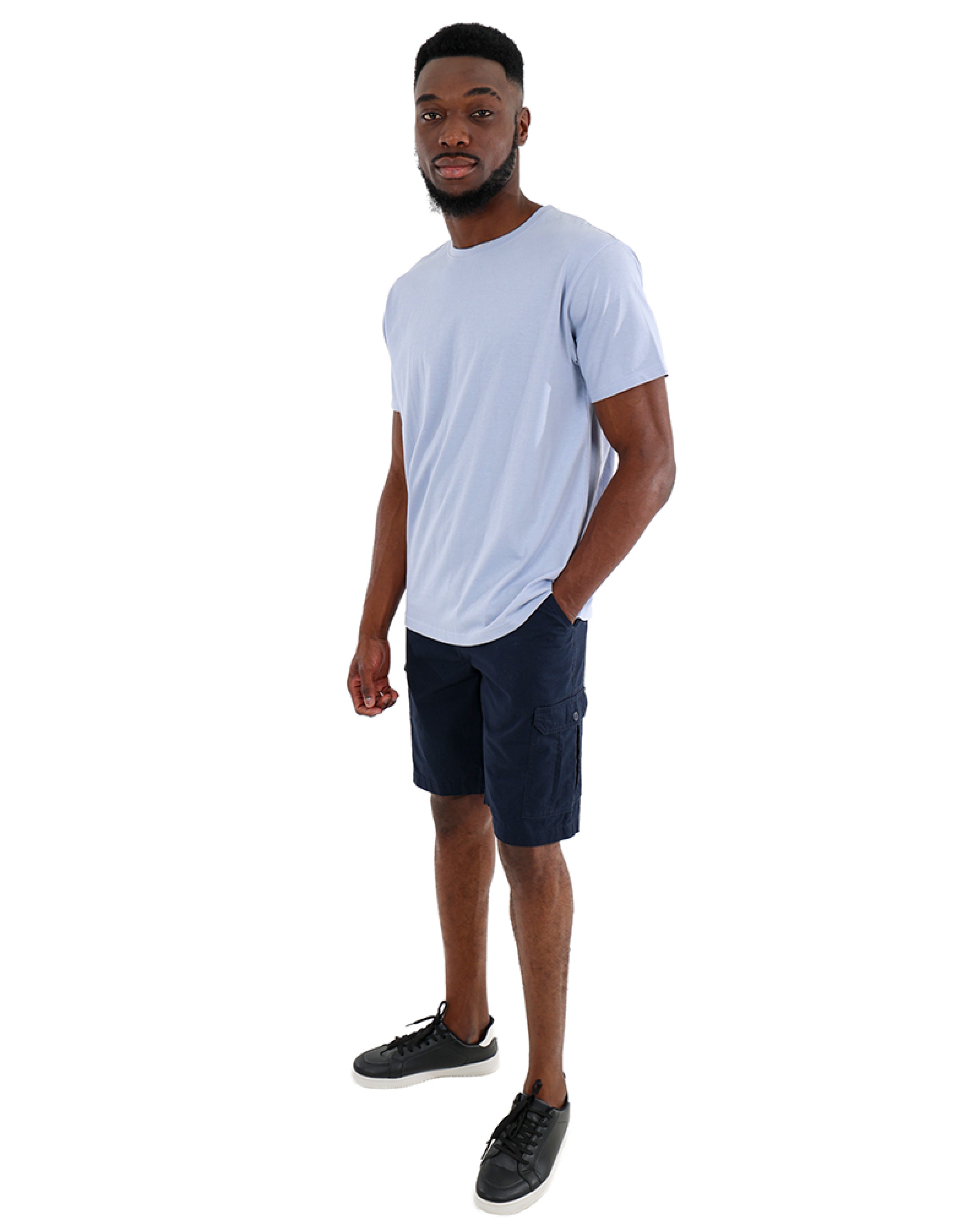 Cotton Twill Navy Cargo Shorts