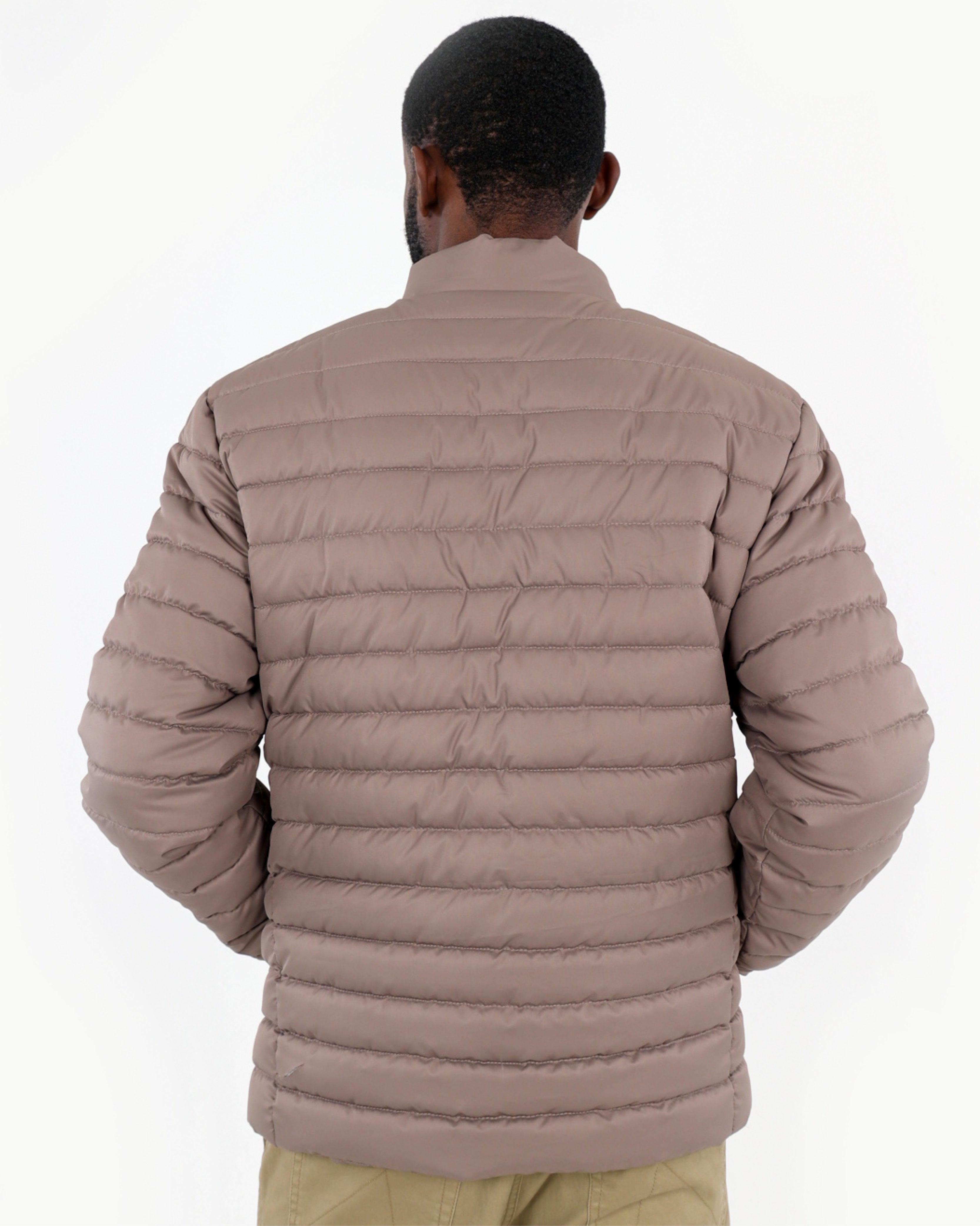 Taupe Quilted Puffer Jacket