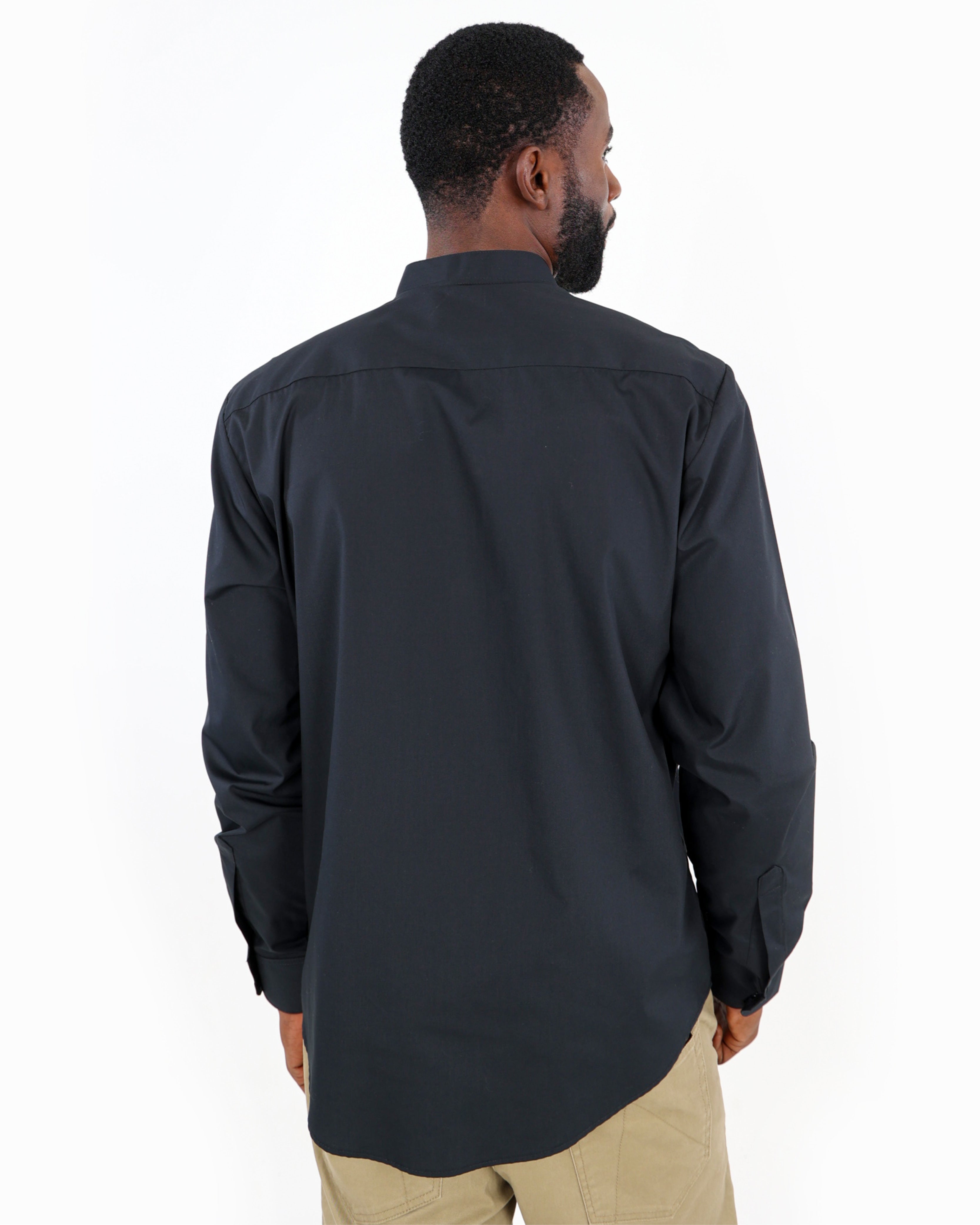 Mandarin Collar Slim Fit Shirt