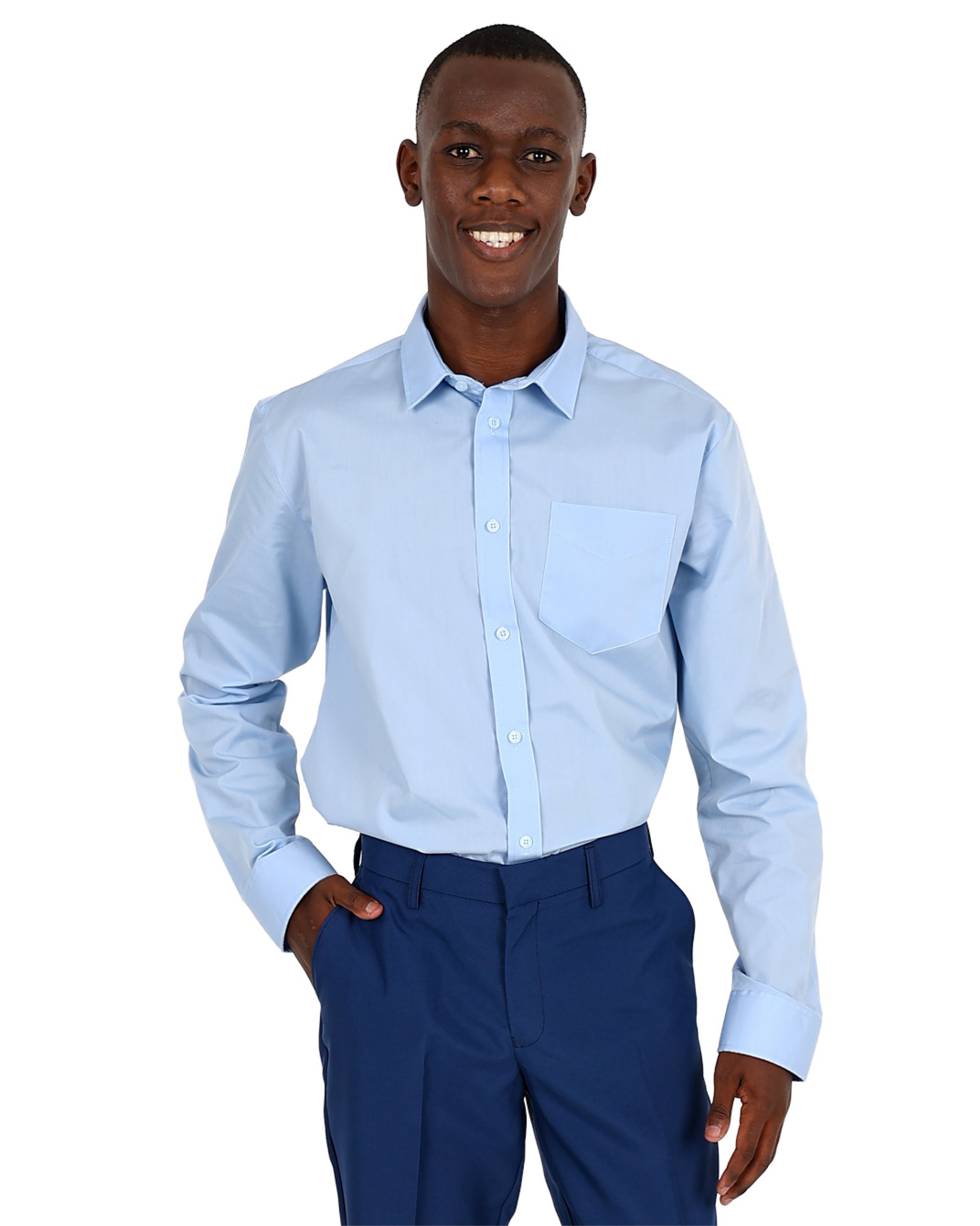 Light Blue Chambray Long Sleeve Classic Formal Shirt