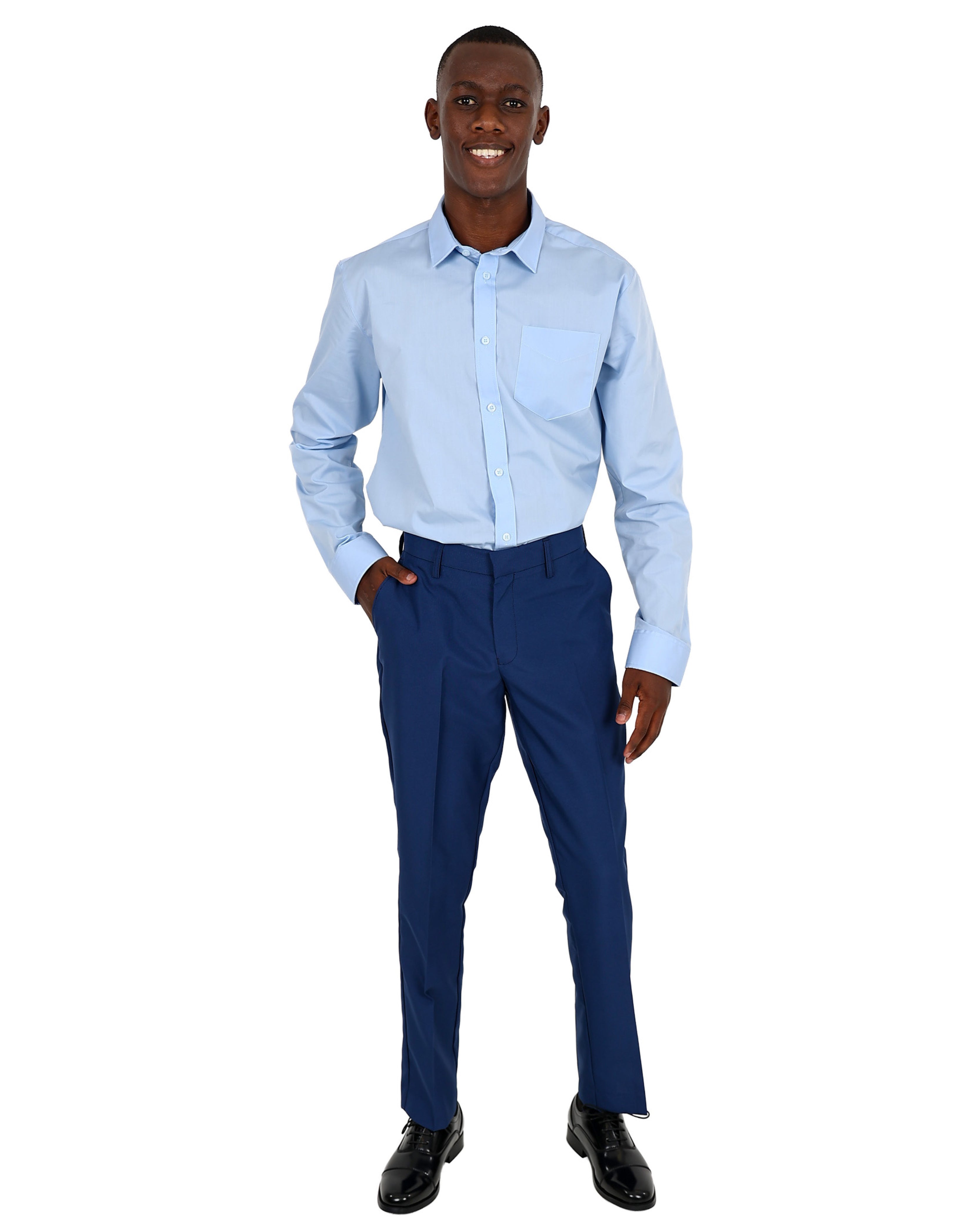 Light Blue Chambray Long Sleeve Classic Formal Shirt