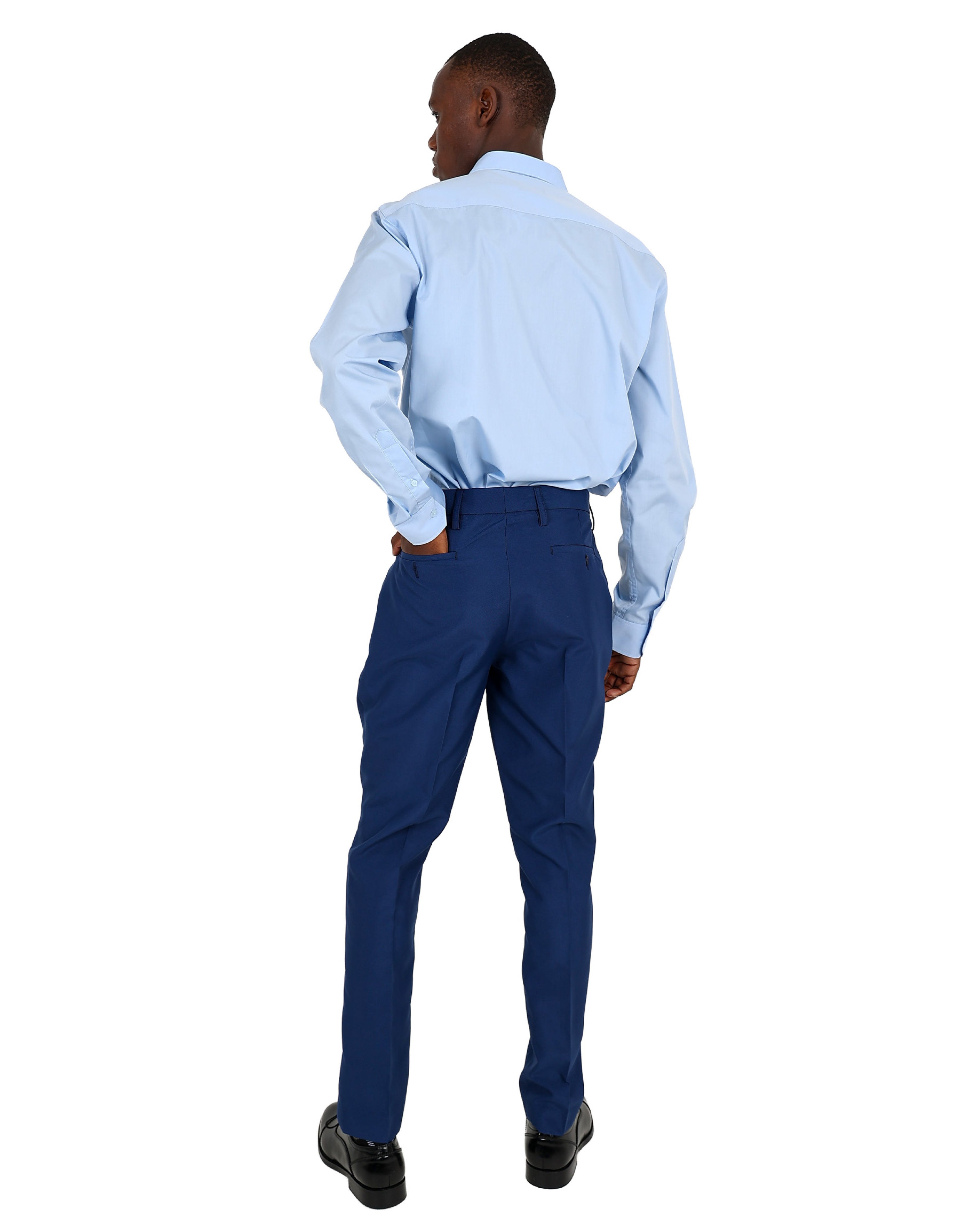 Matt Blue Slim Fit Classic Formal Trouser
