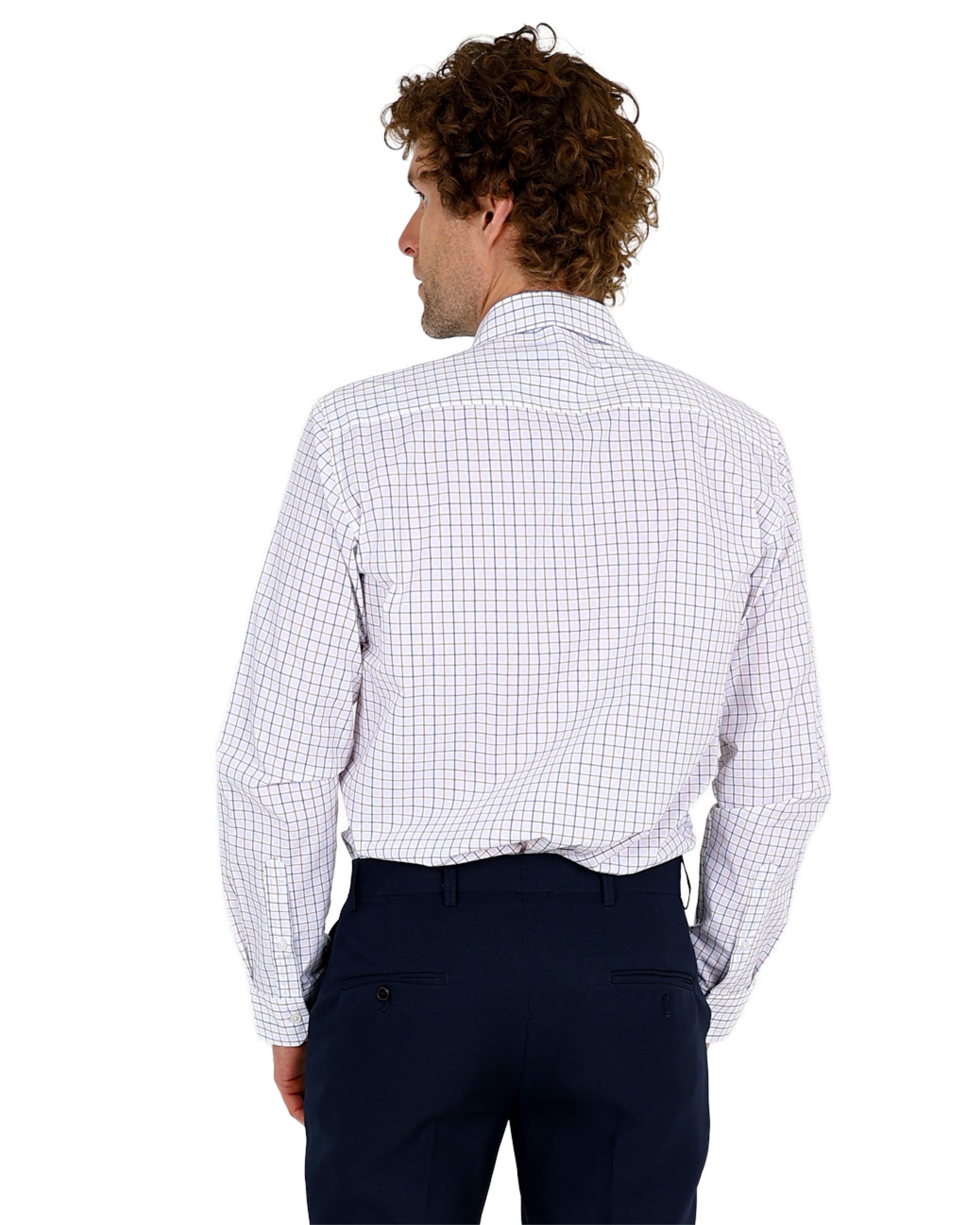 Stone Long Sleeve Yarndye Check Formal Shirt