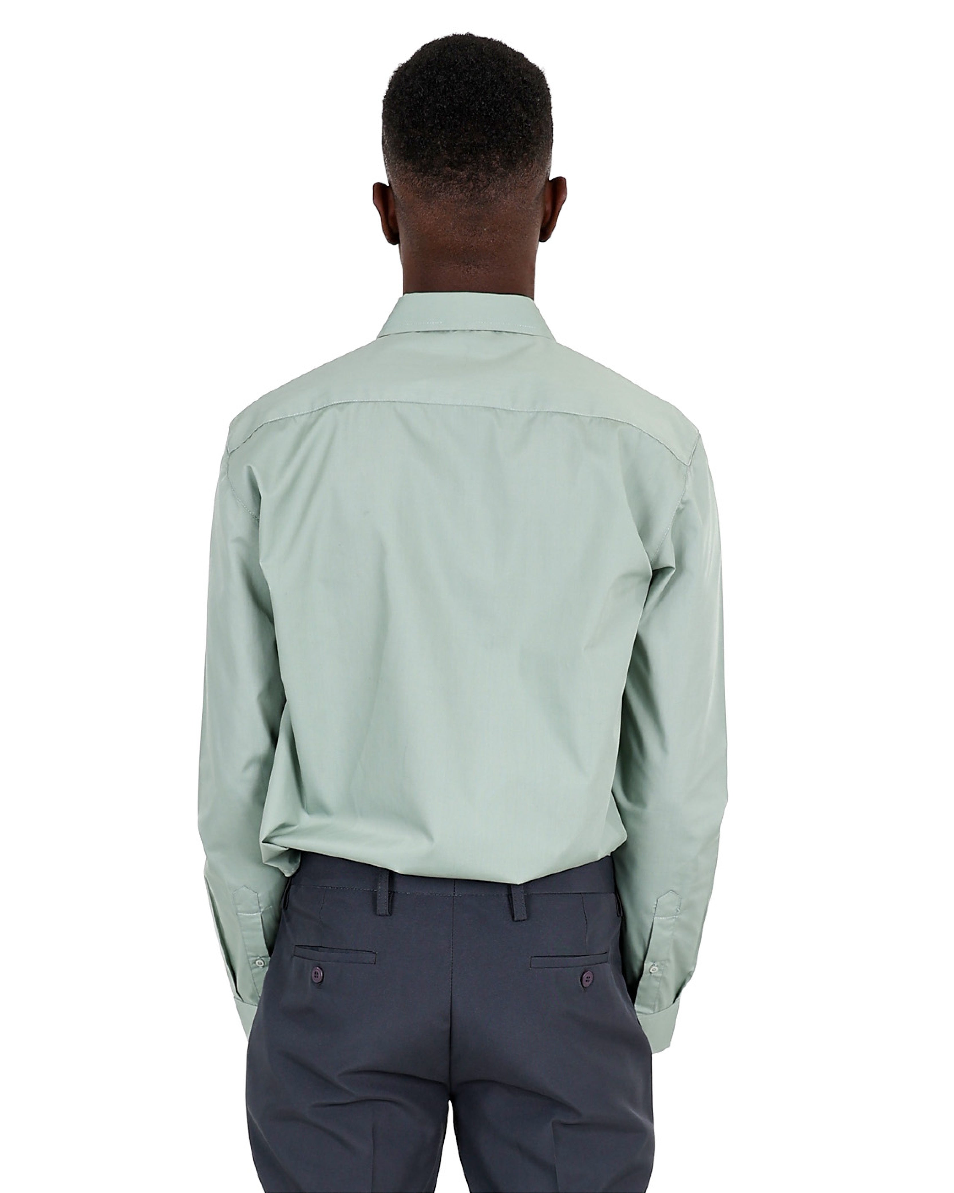 Sage Chambray Long Sleeve Classic Formal Shirt