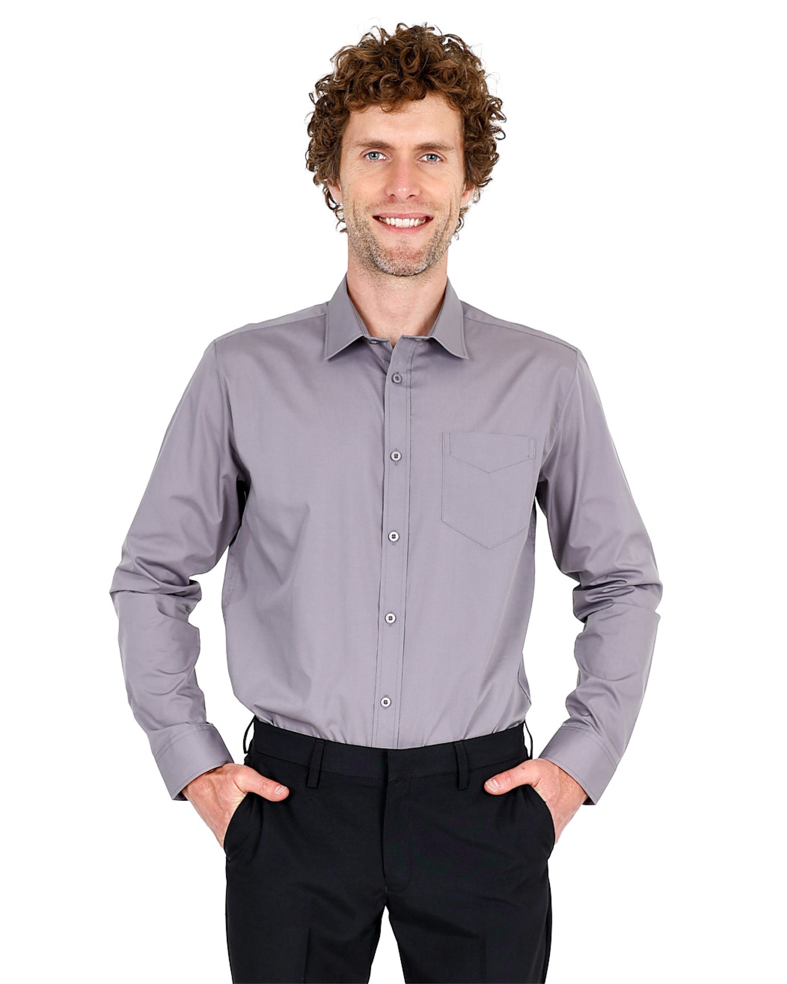 Grey Chambray Long Sleeve Classic Formal Shirt