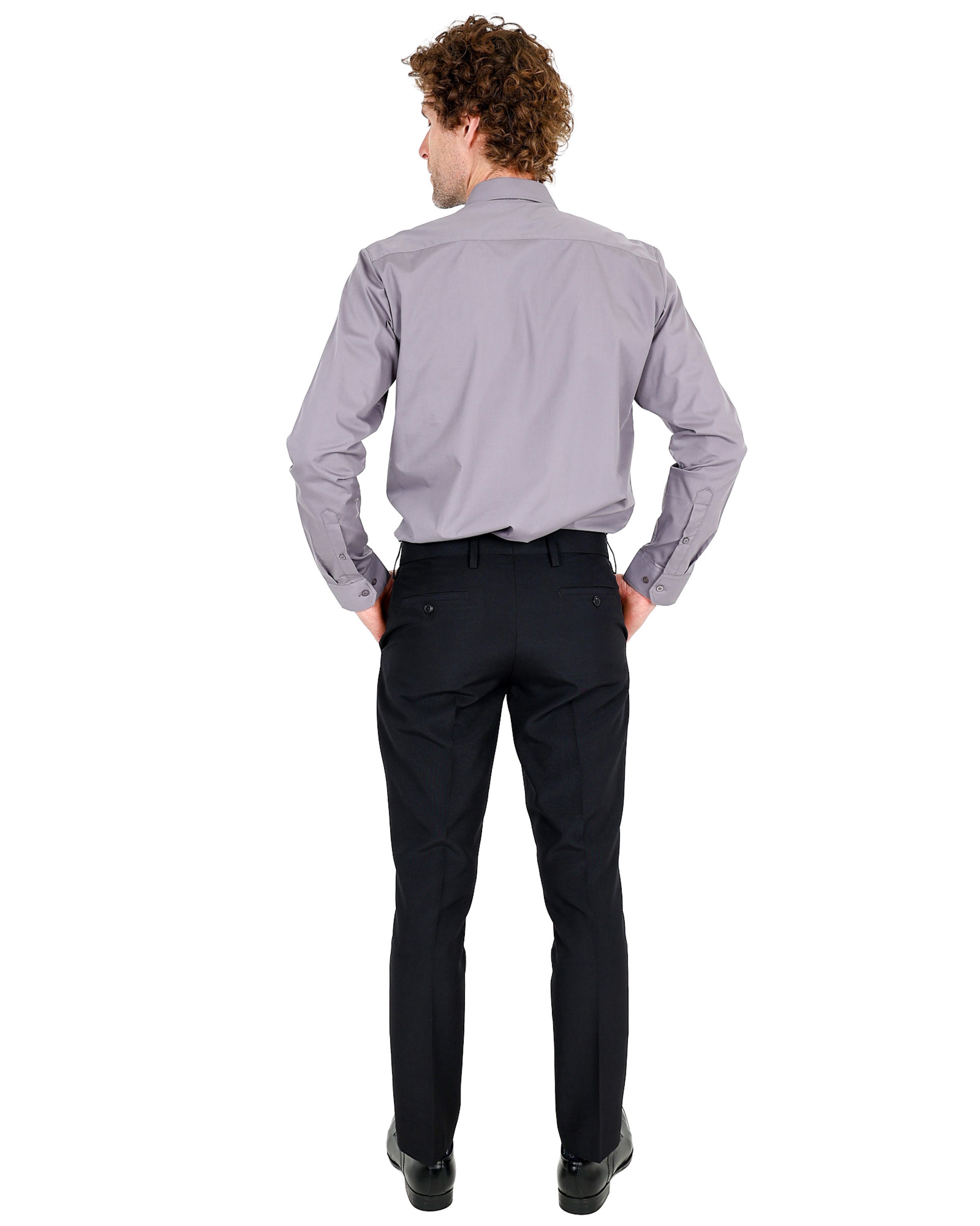 Grey Chambray Long Sleeve Classic Formal Shirt