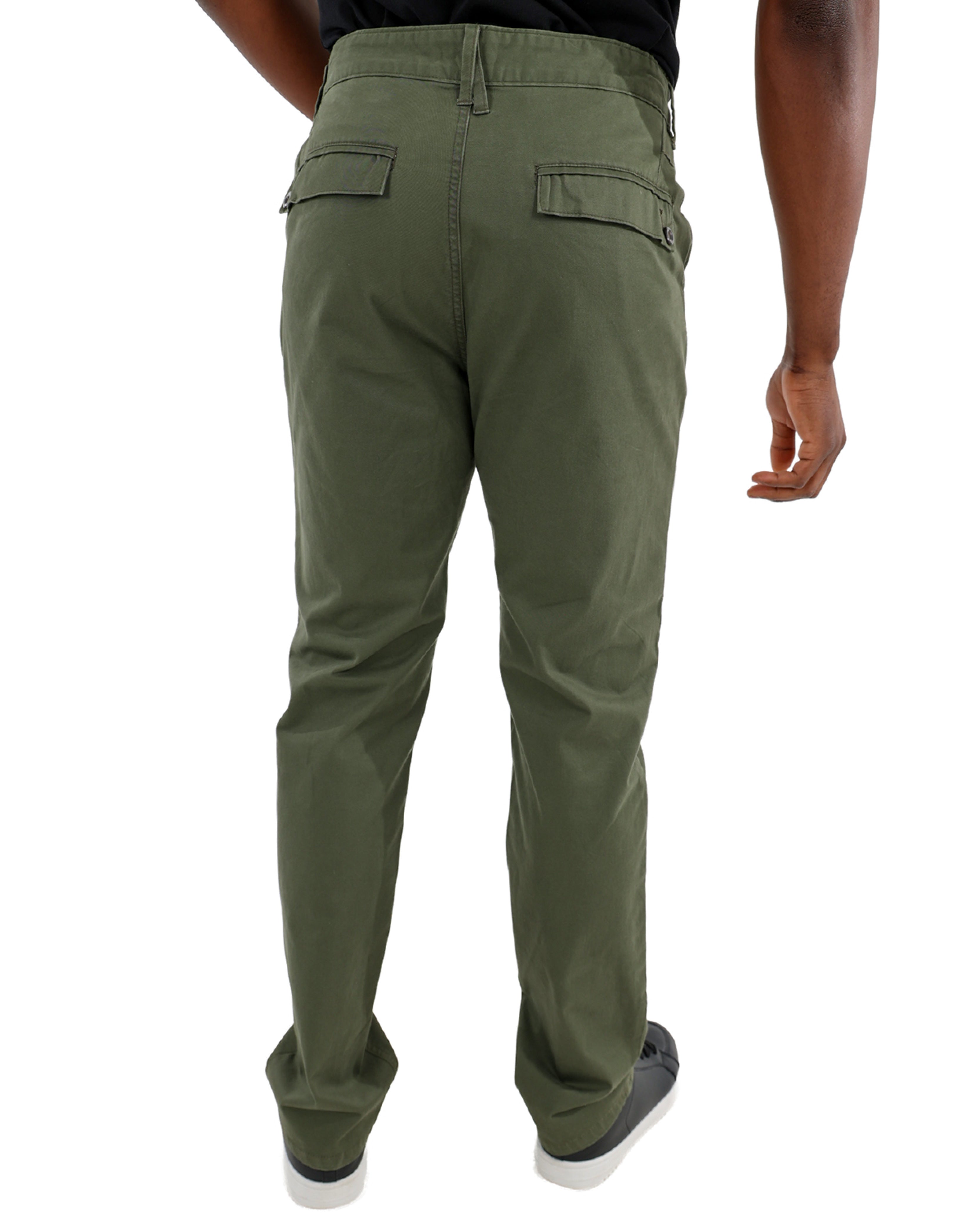 Stretch Cotton Tapered Fit Olive Chino