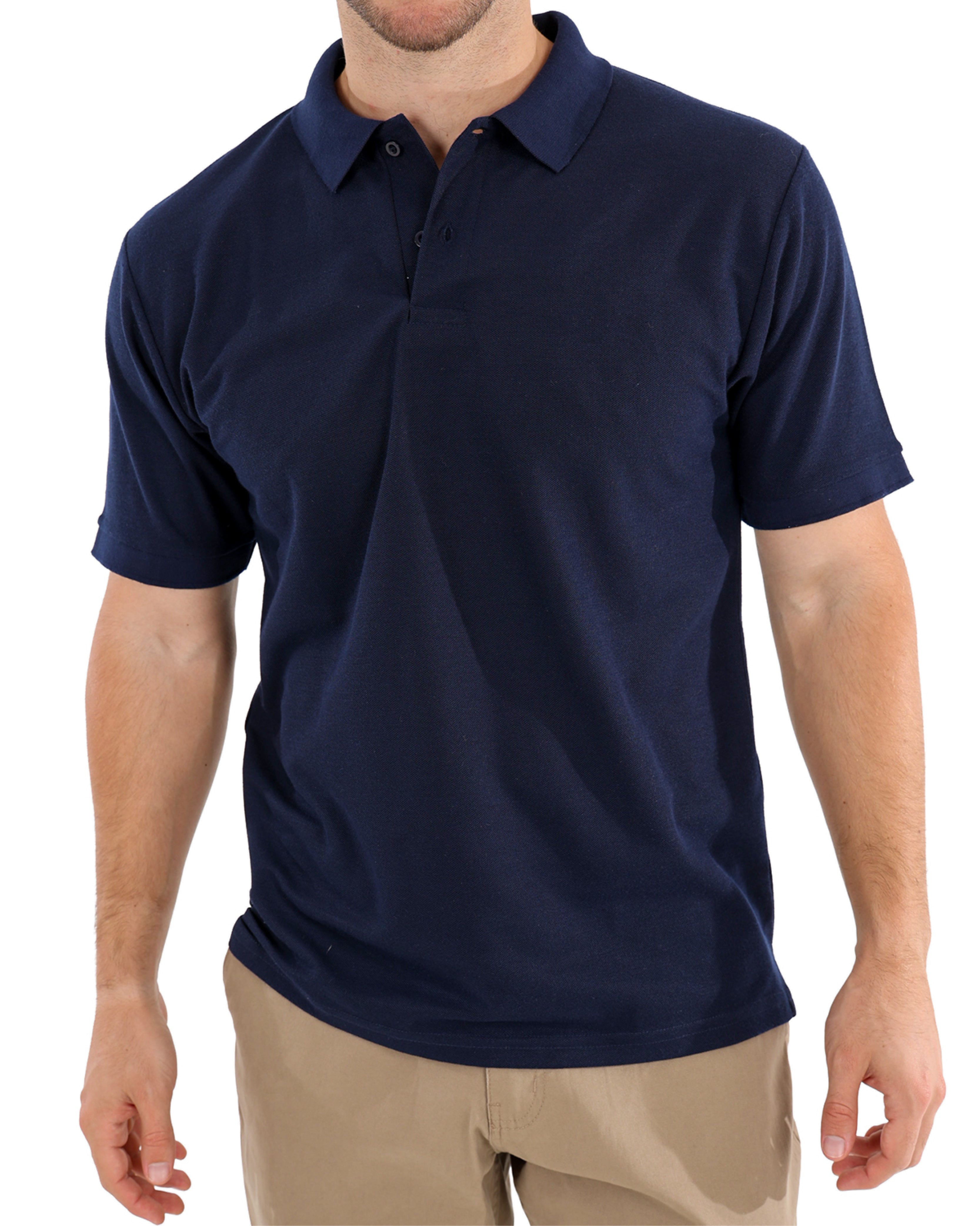 Pique Navy Short Sleeve Golfer