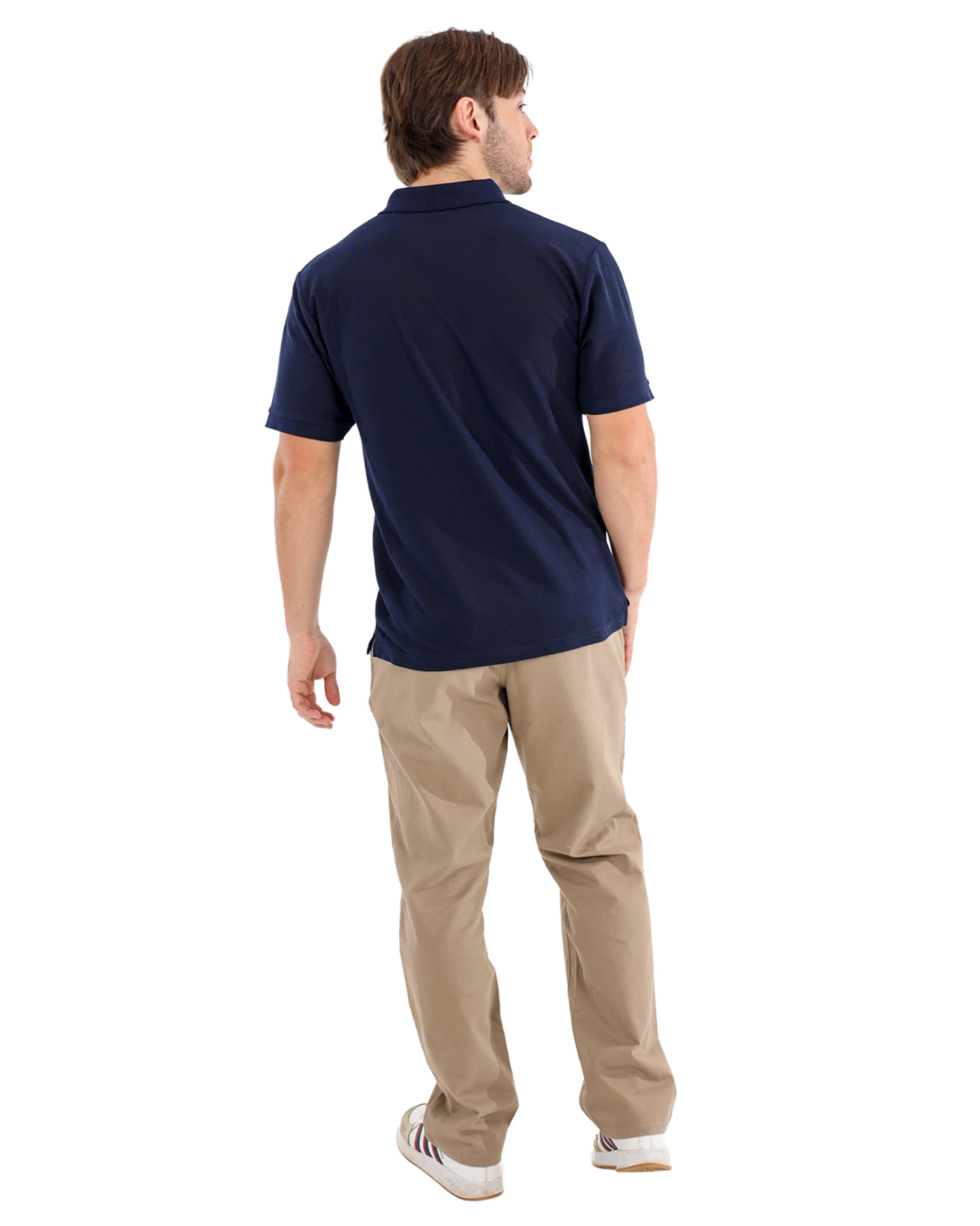 Pique Navy Short Sleeve Golfer