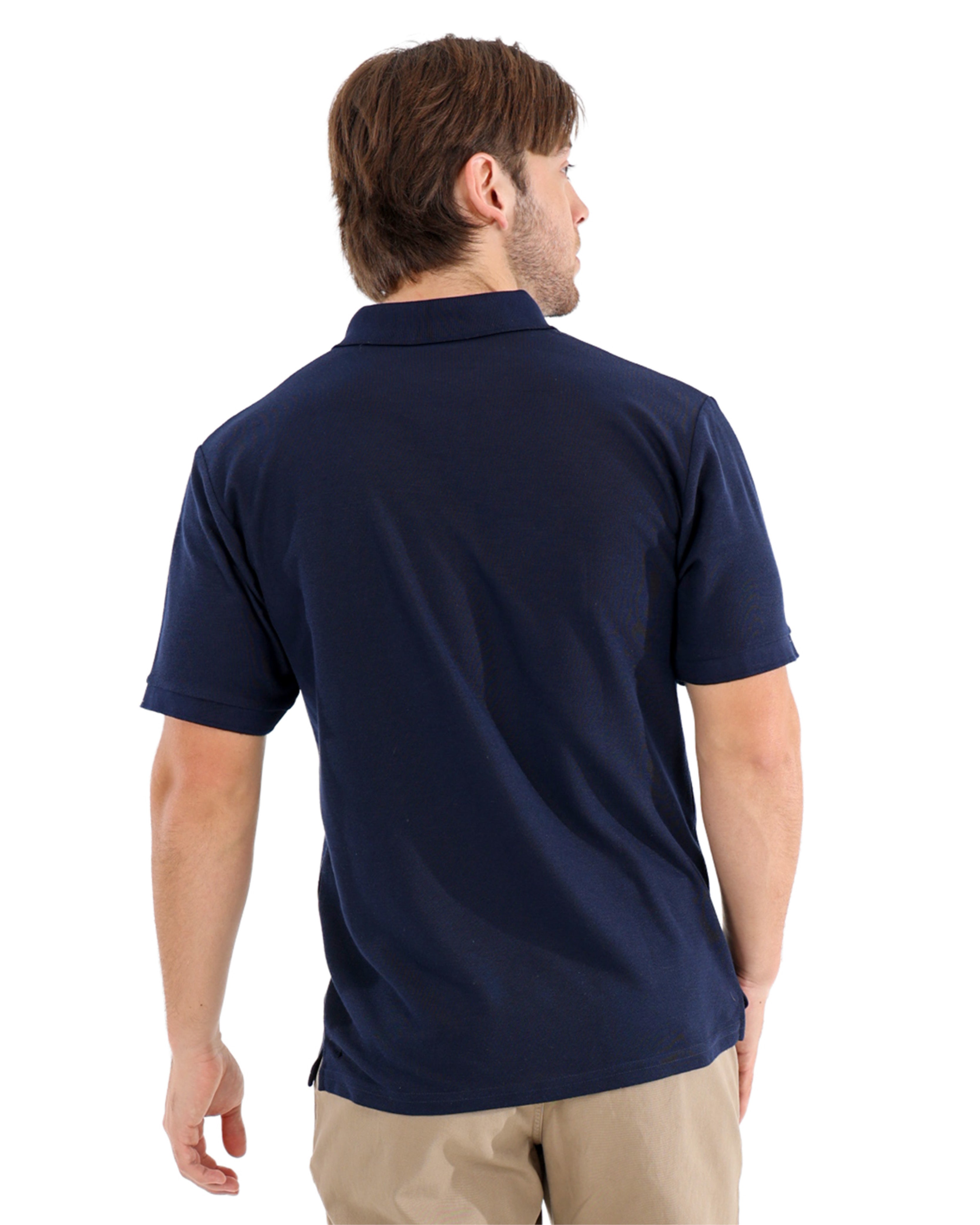 Pique Navy Short Sleeve Golfer