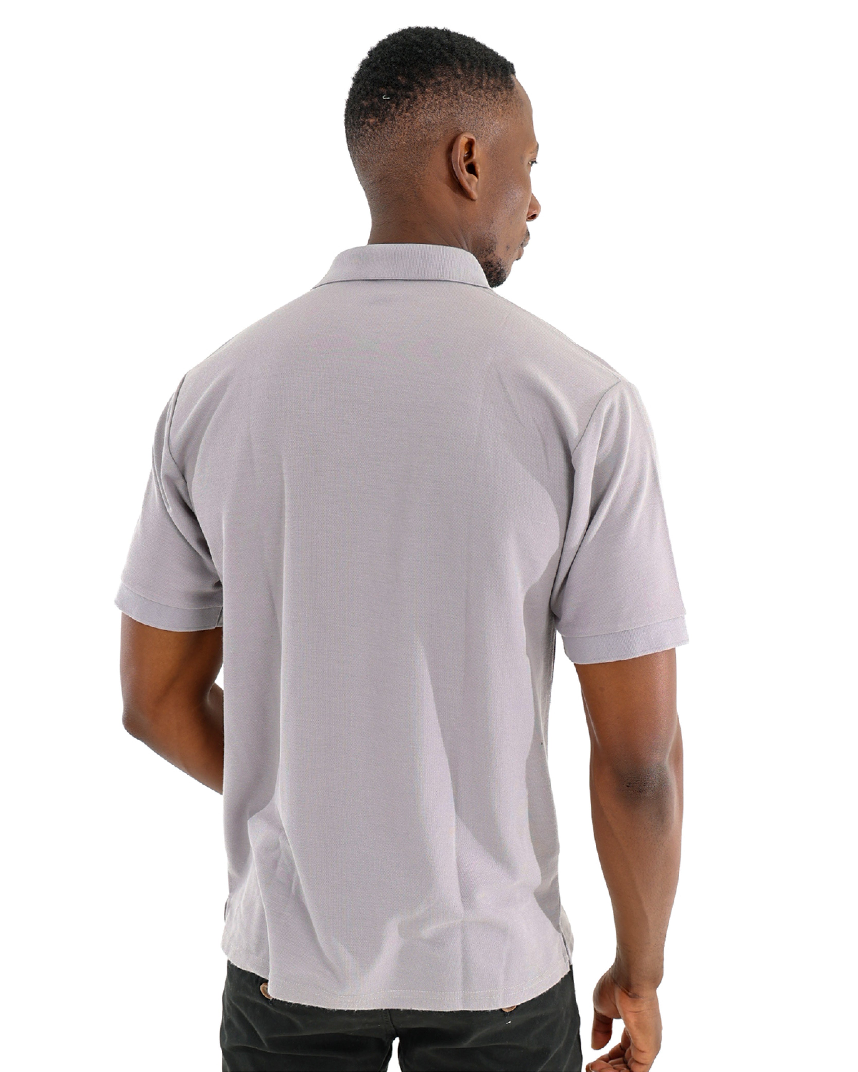 Pique Grey Short Sleeve Golfer