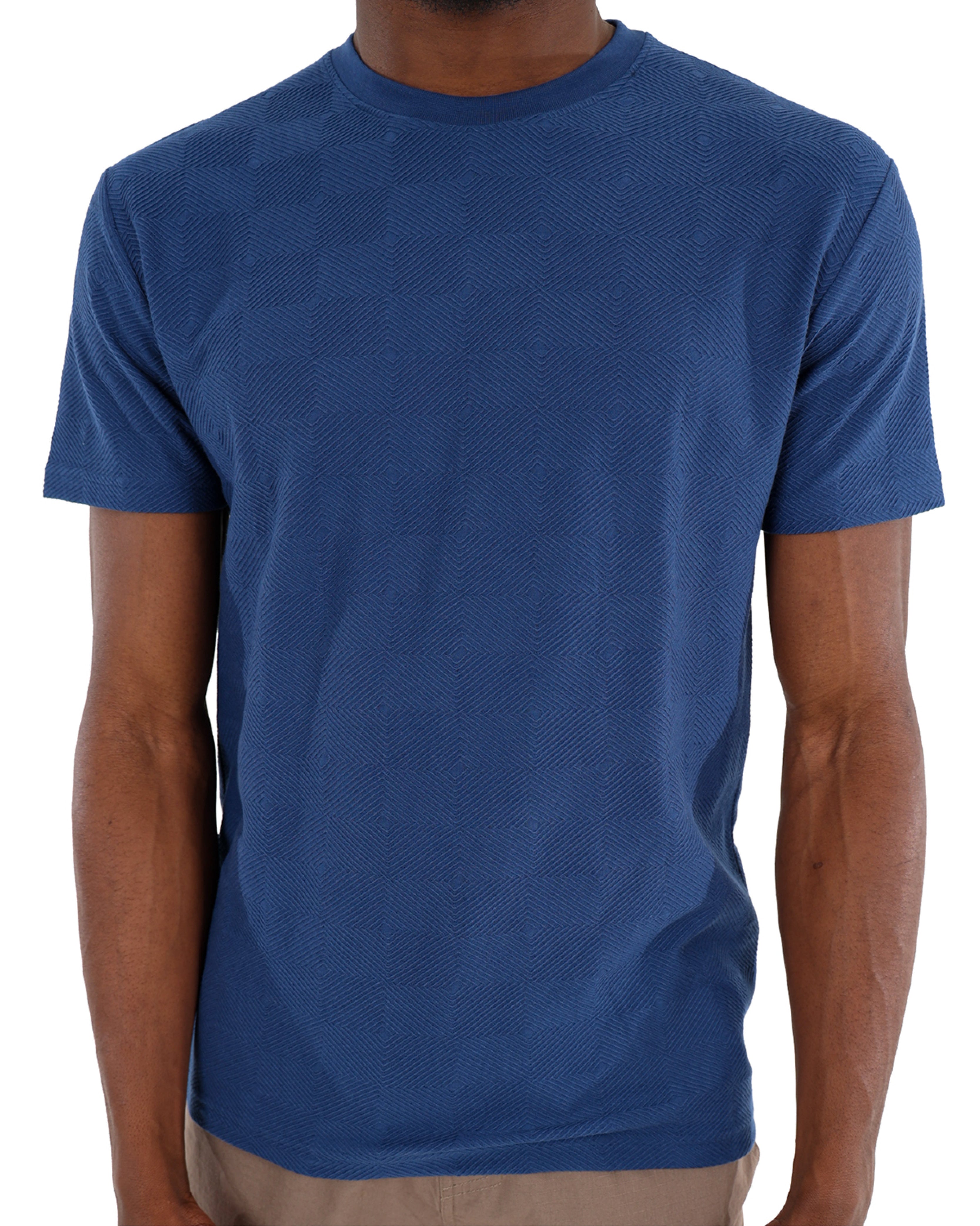 Short Sleeve Petrol Jacquard T-Shirt