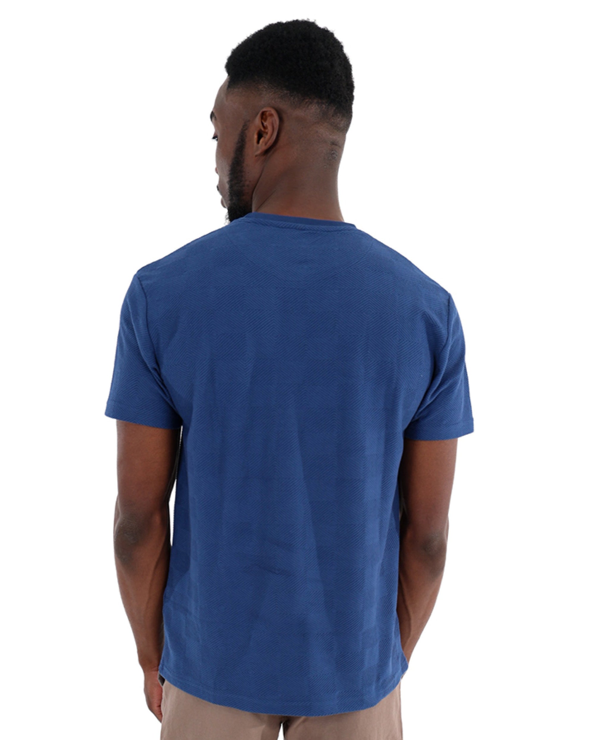 Short Sleeve Petrol Jacquard T-Shirt