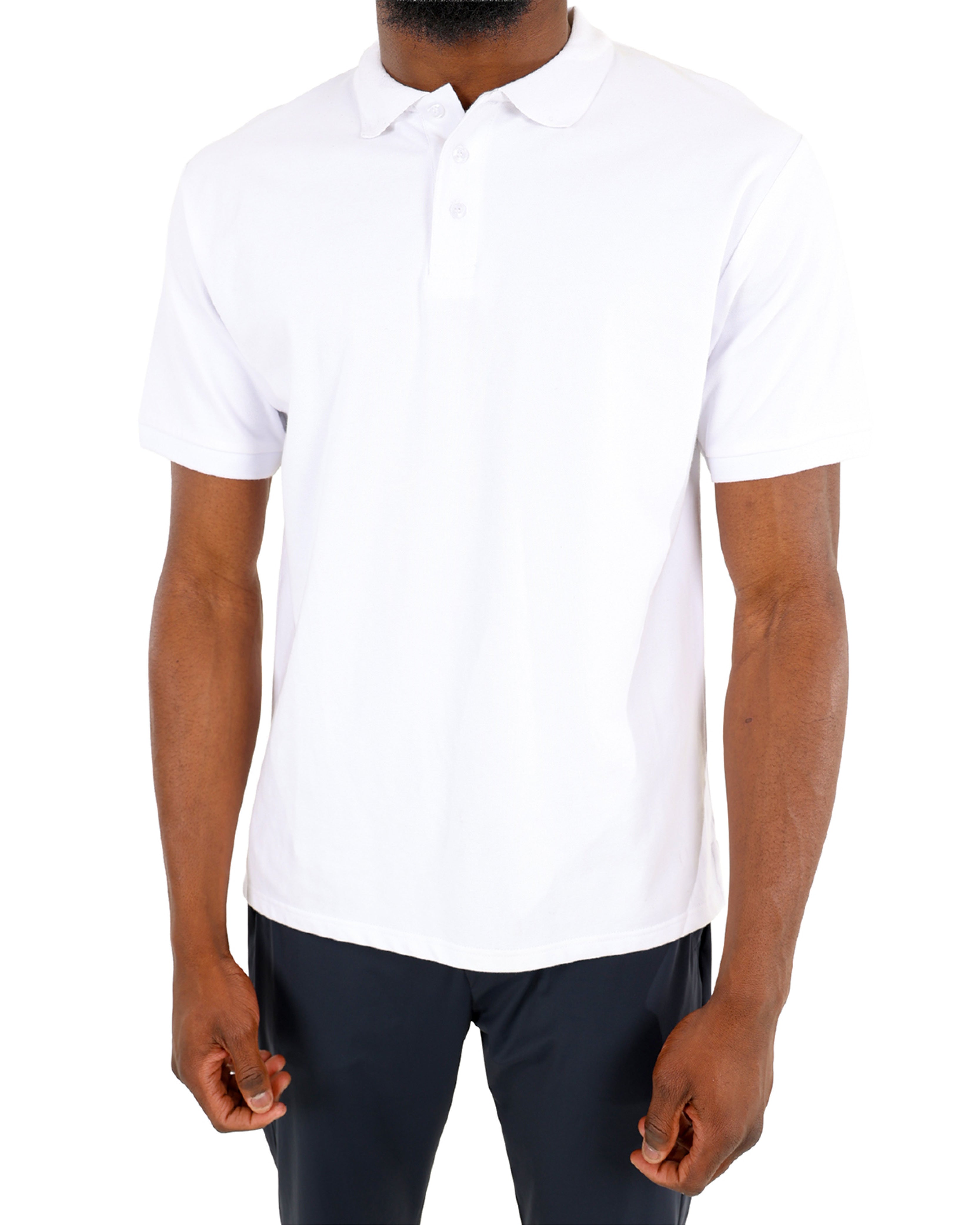 Pique White Short Sleeve Golfer