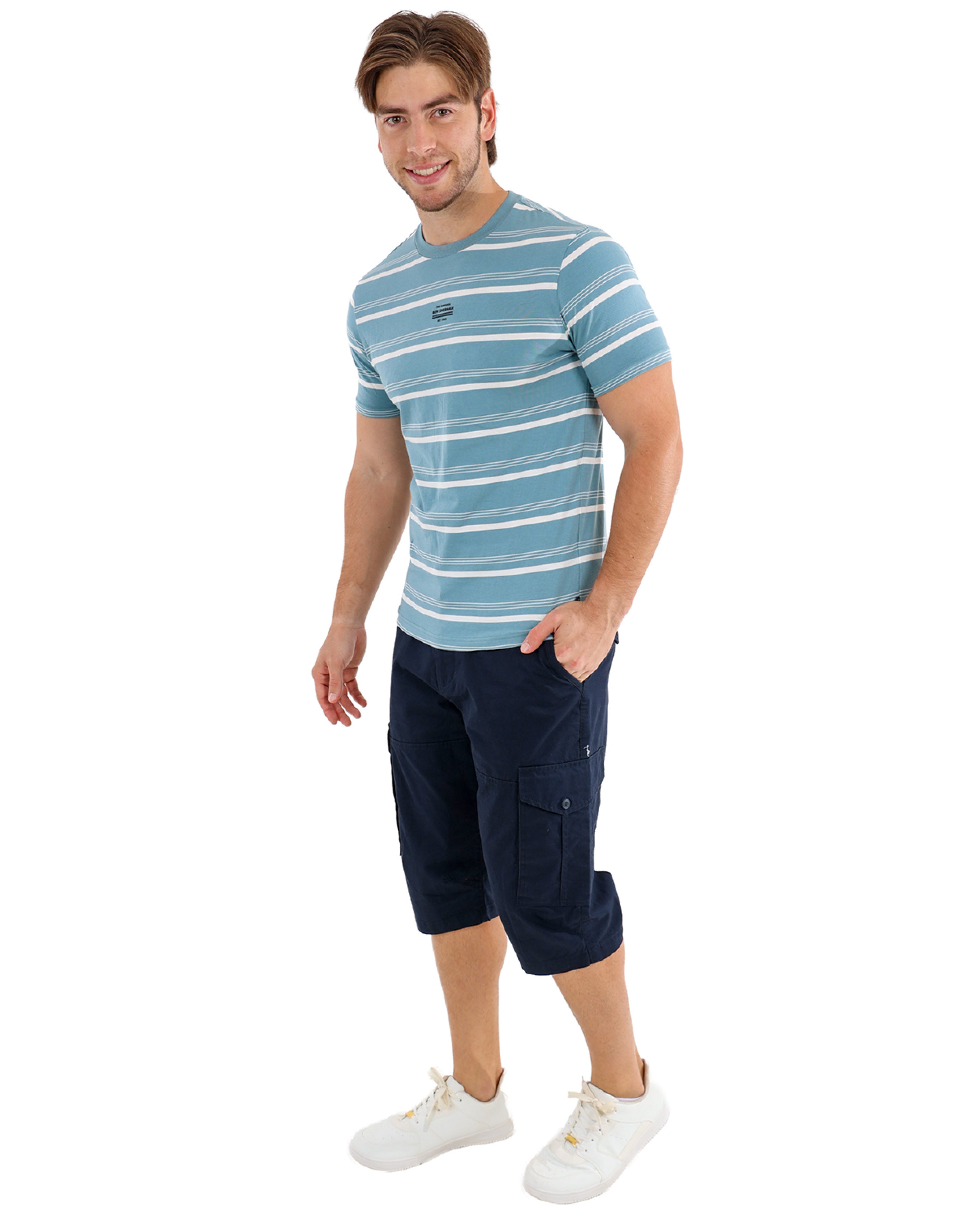 Navy Cotton Twill Clamdigger Shorts