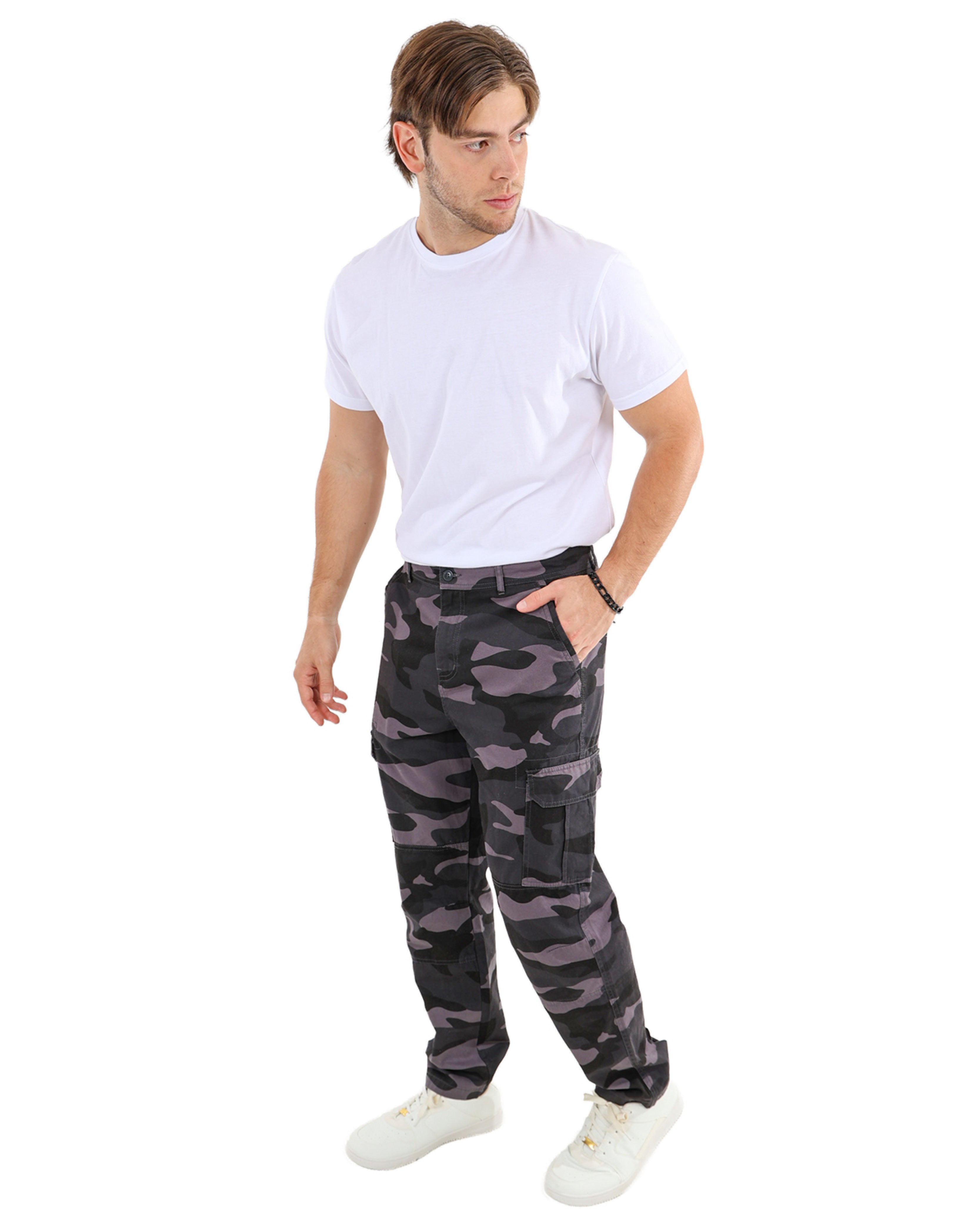 Cotton Twill Cargo Camo Pants