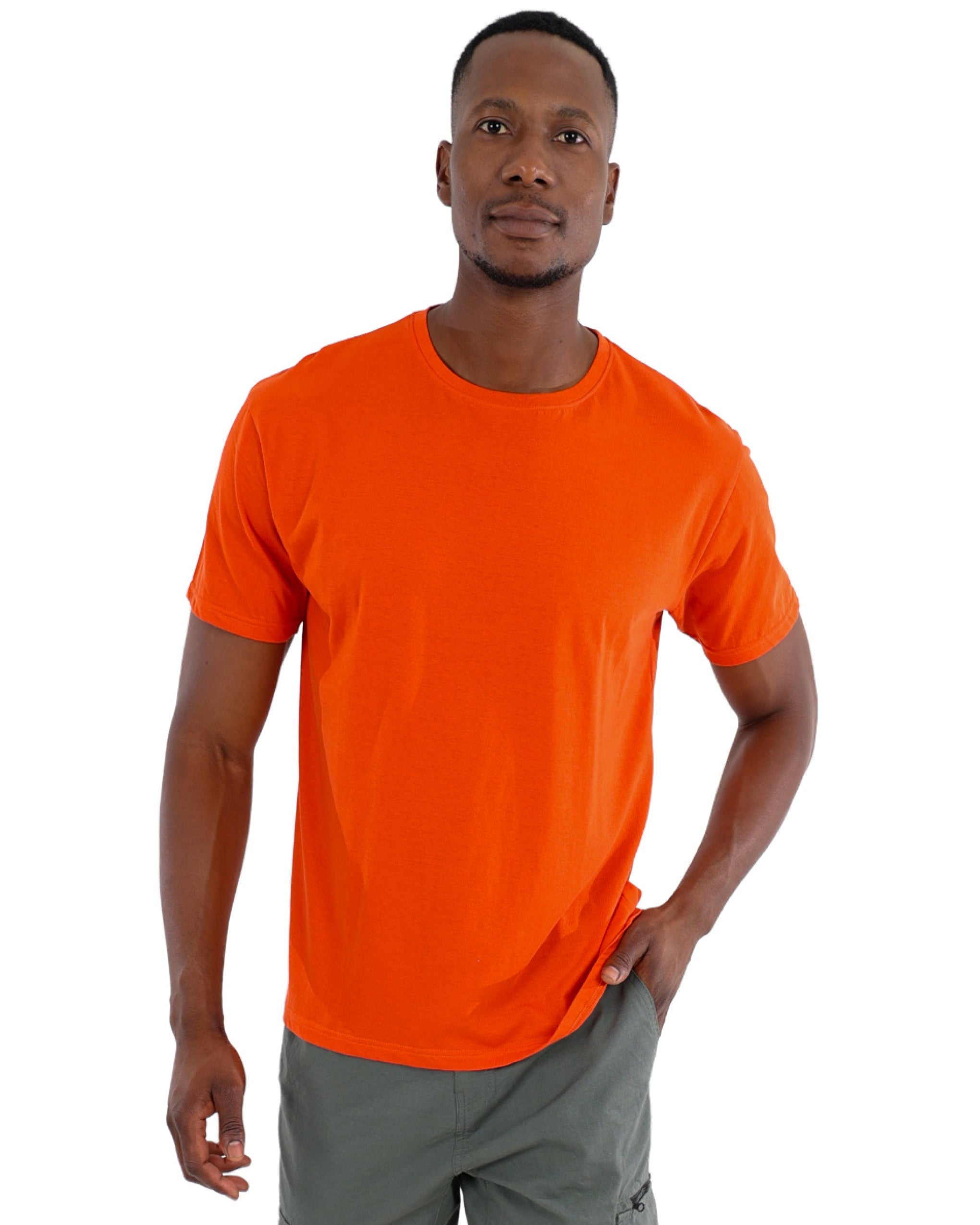 Short Sleeve Orange Cotton T-Shirt