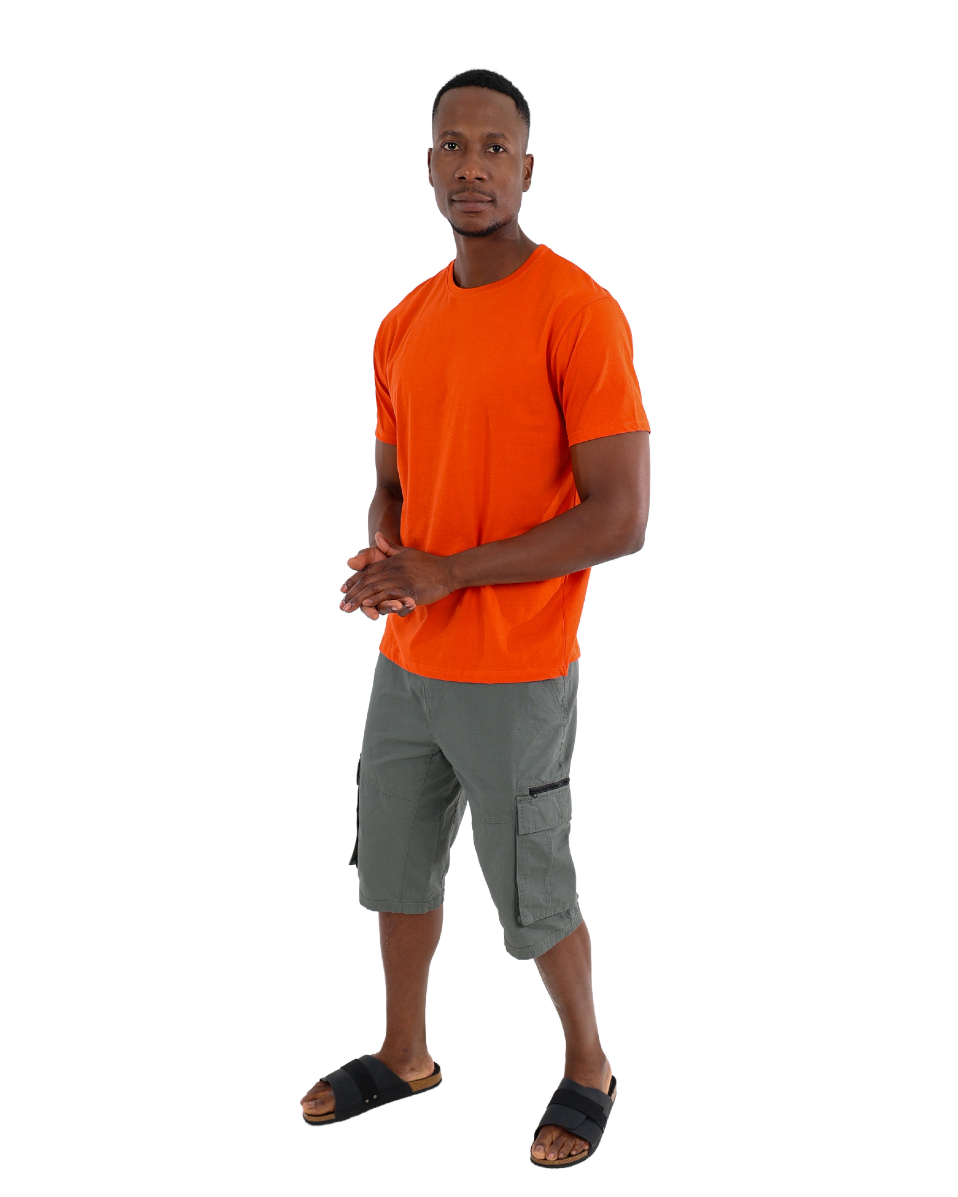 Short Sleeve Orange Cotton T-Shirt