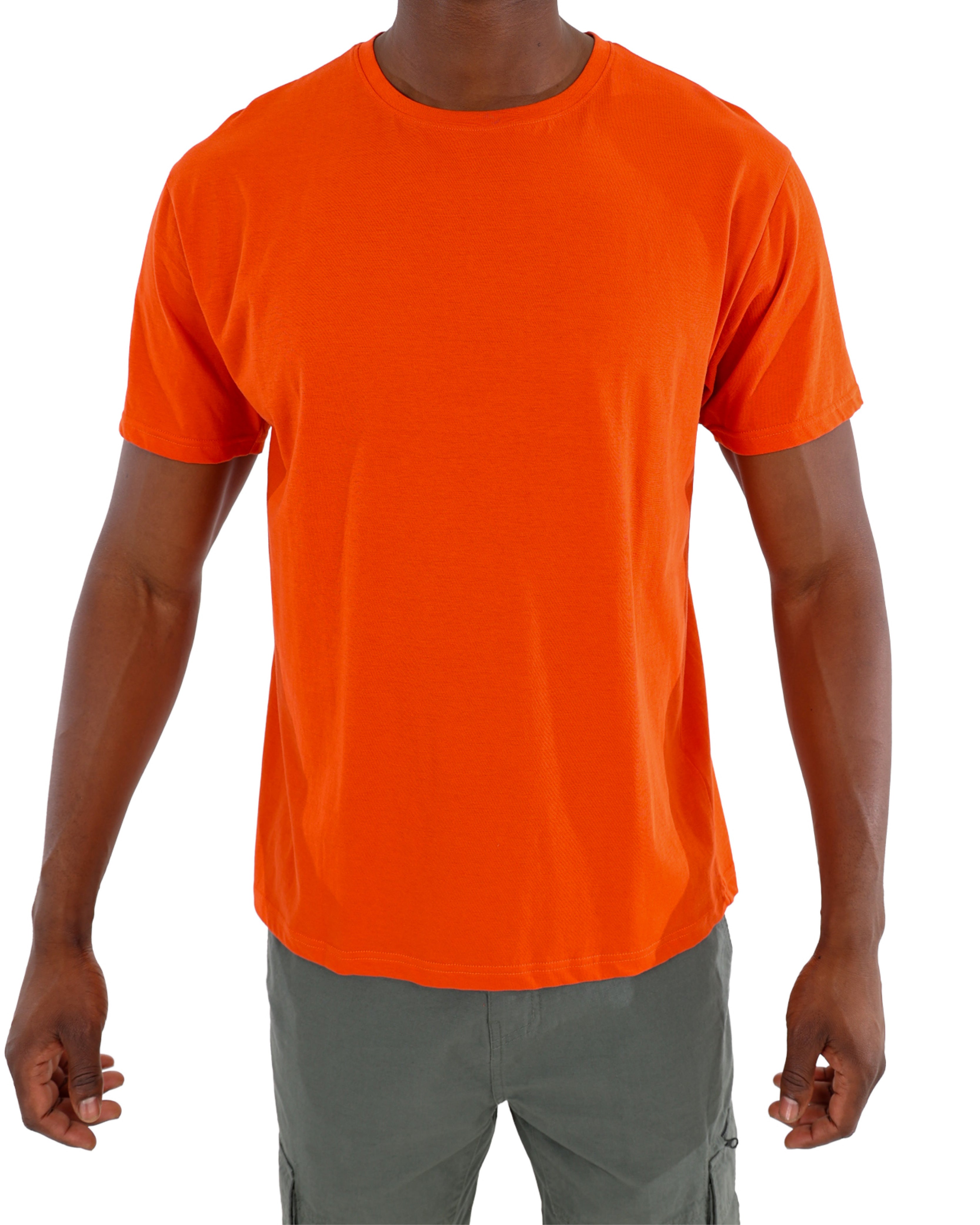 Short Sleeve Orange Cotton T-Shirt