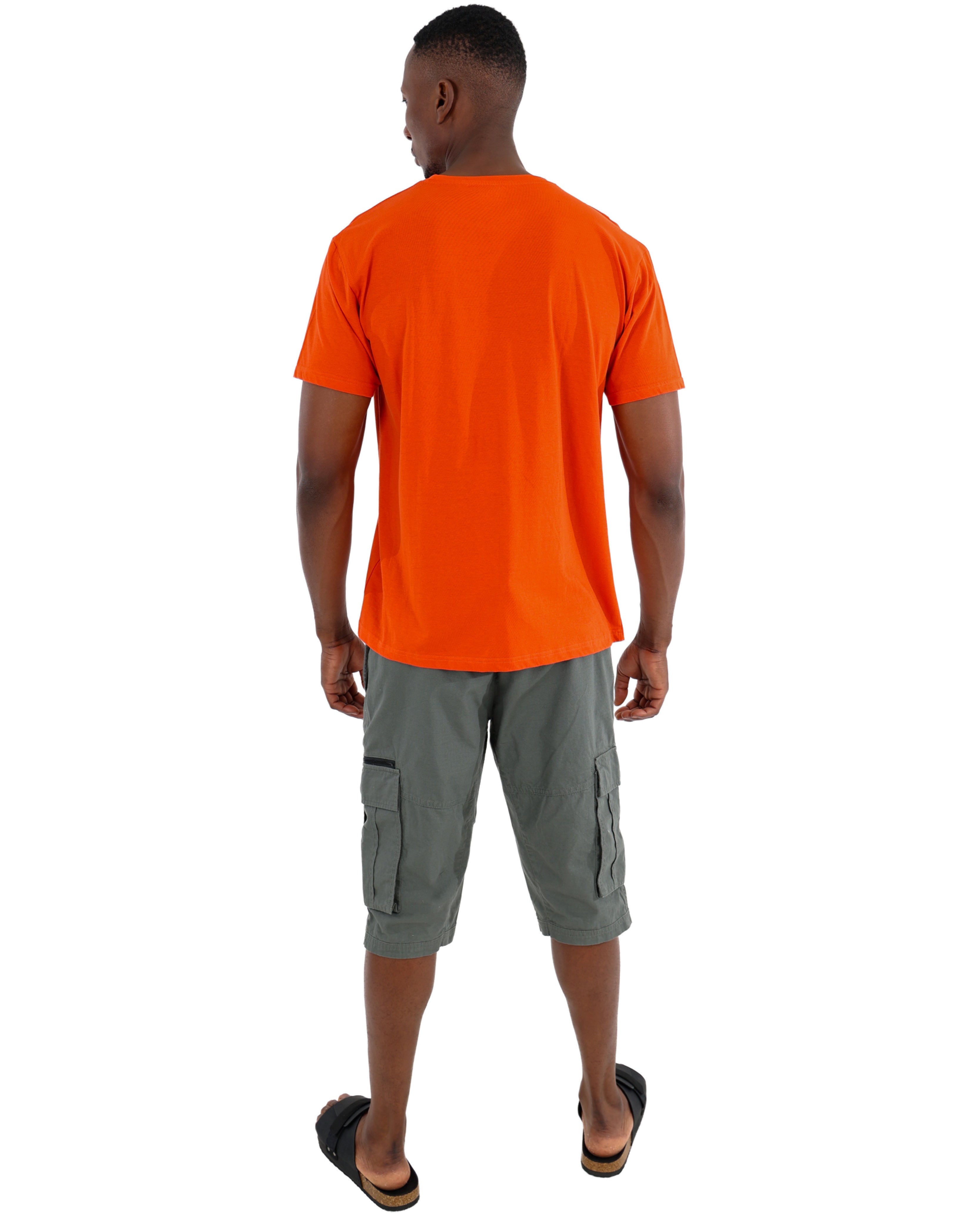 Short Sleeve Orange Cotton T-Shirt
