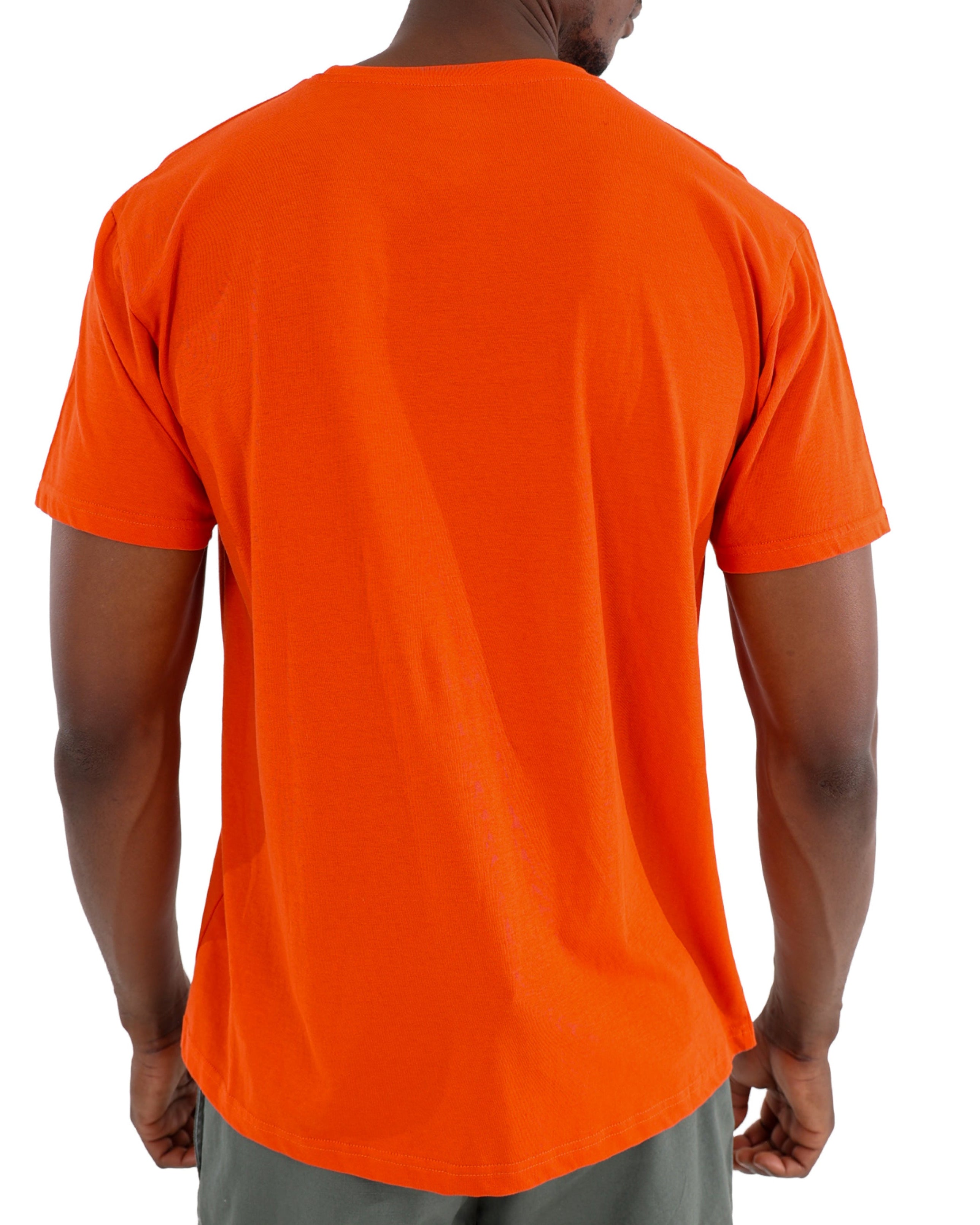 Short Sleeve Orange Cotton T-Shirt