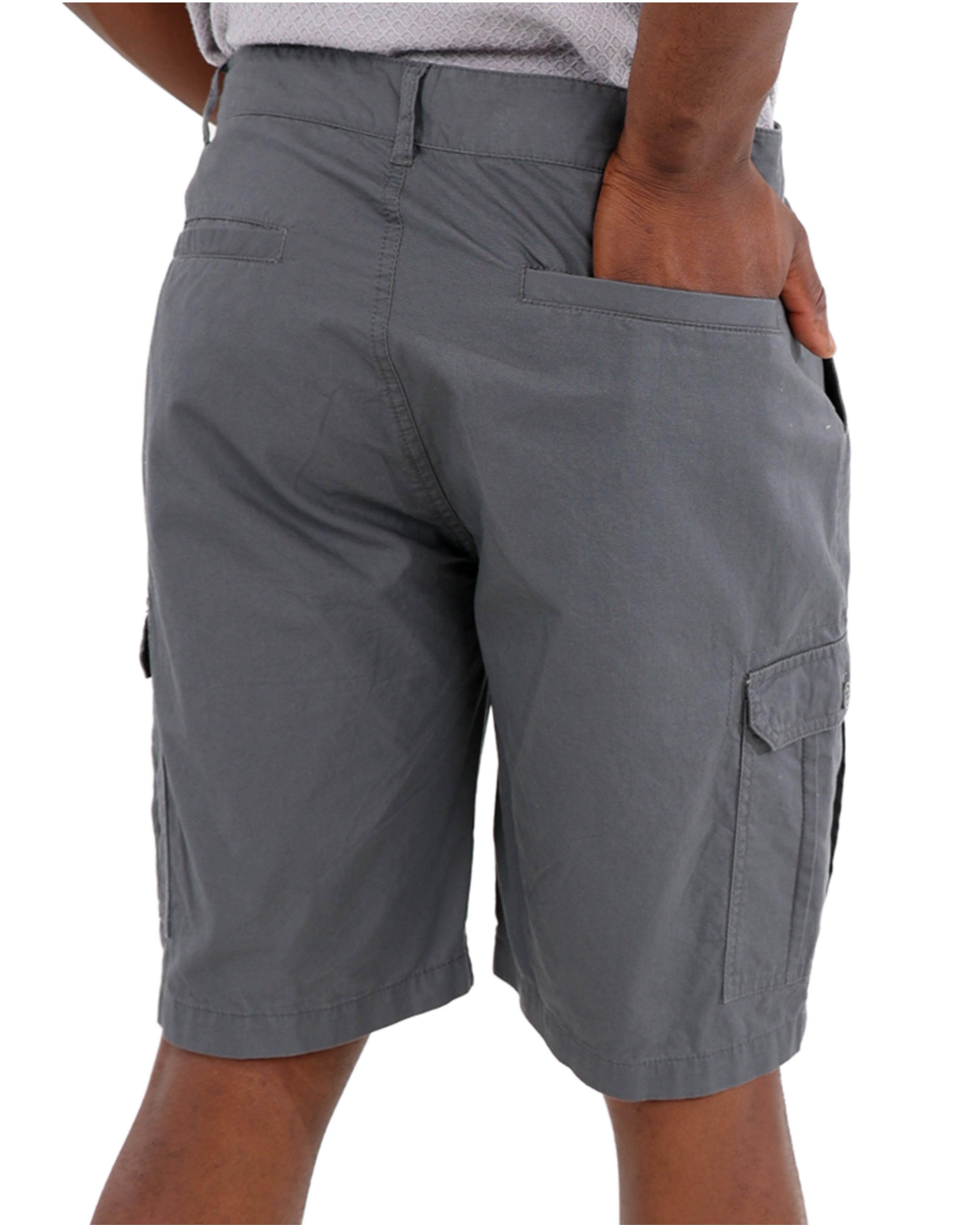 Cotton Twill Charcoal Cargo Shorts