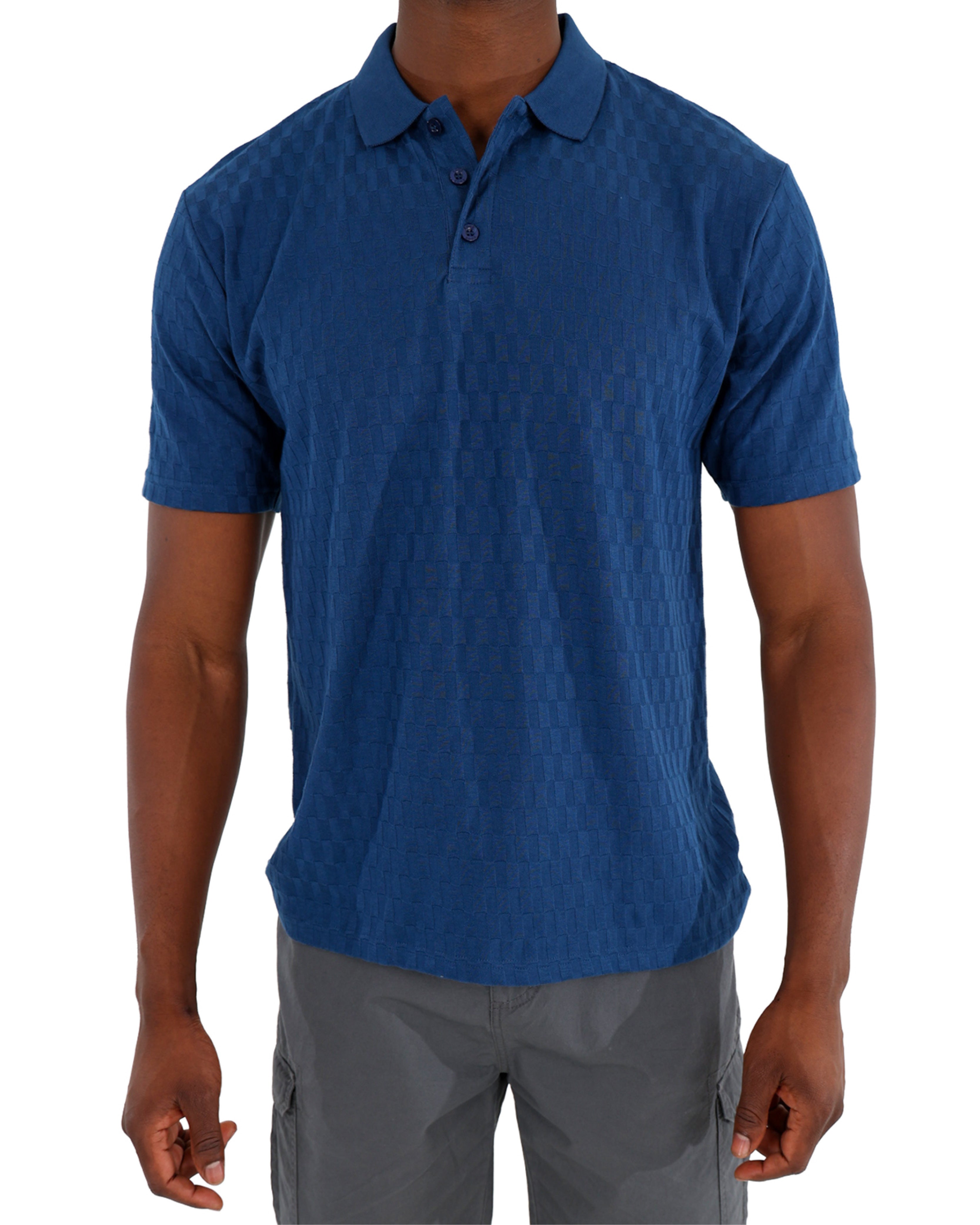 Short Sleeve Jacquard Petrol Golfer