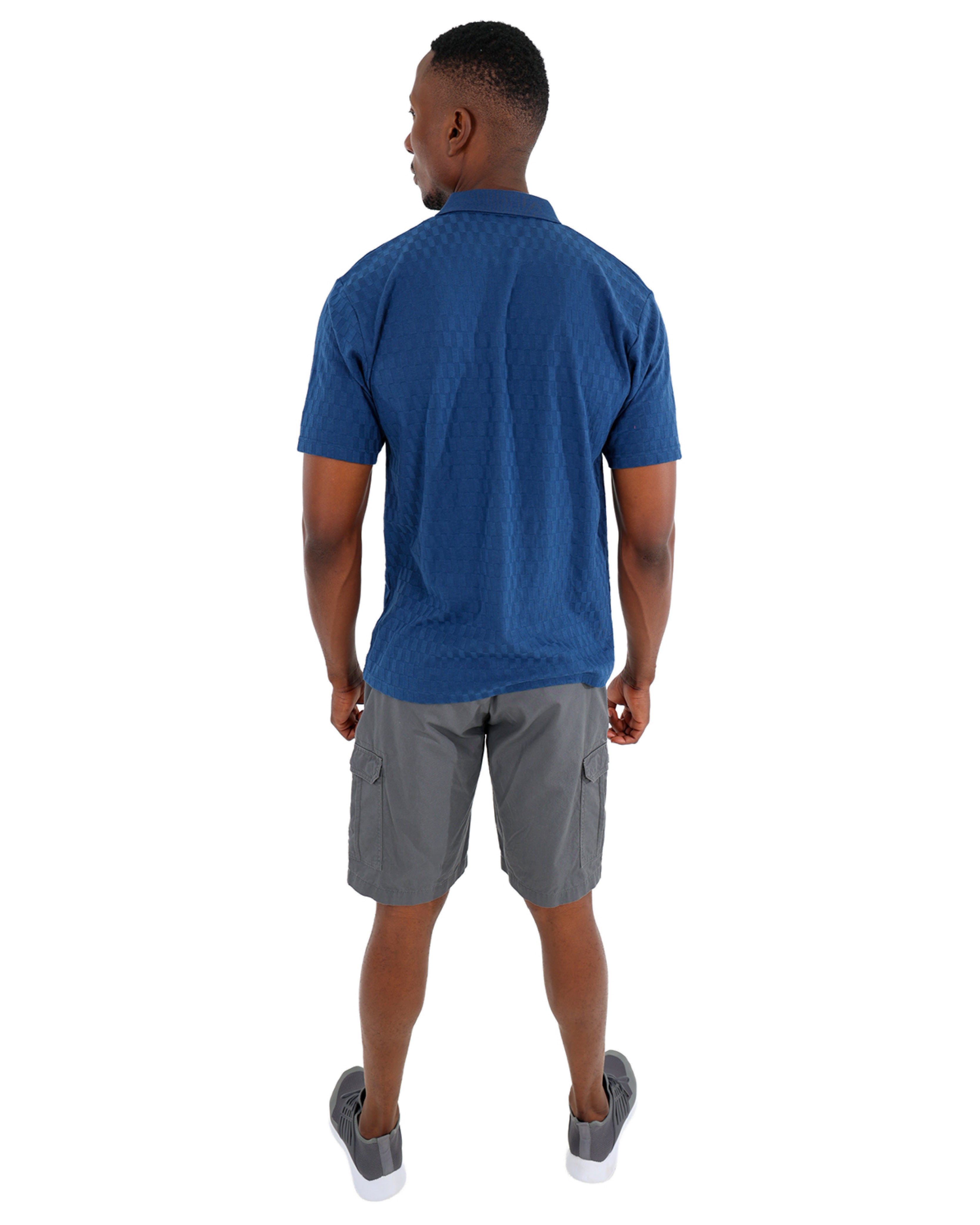 Short Sleeve Jacquard Petrol Golfer