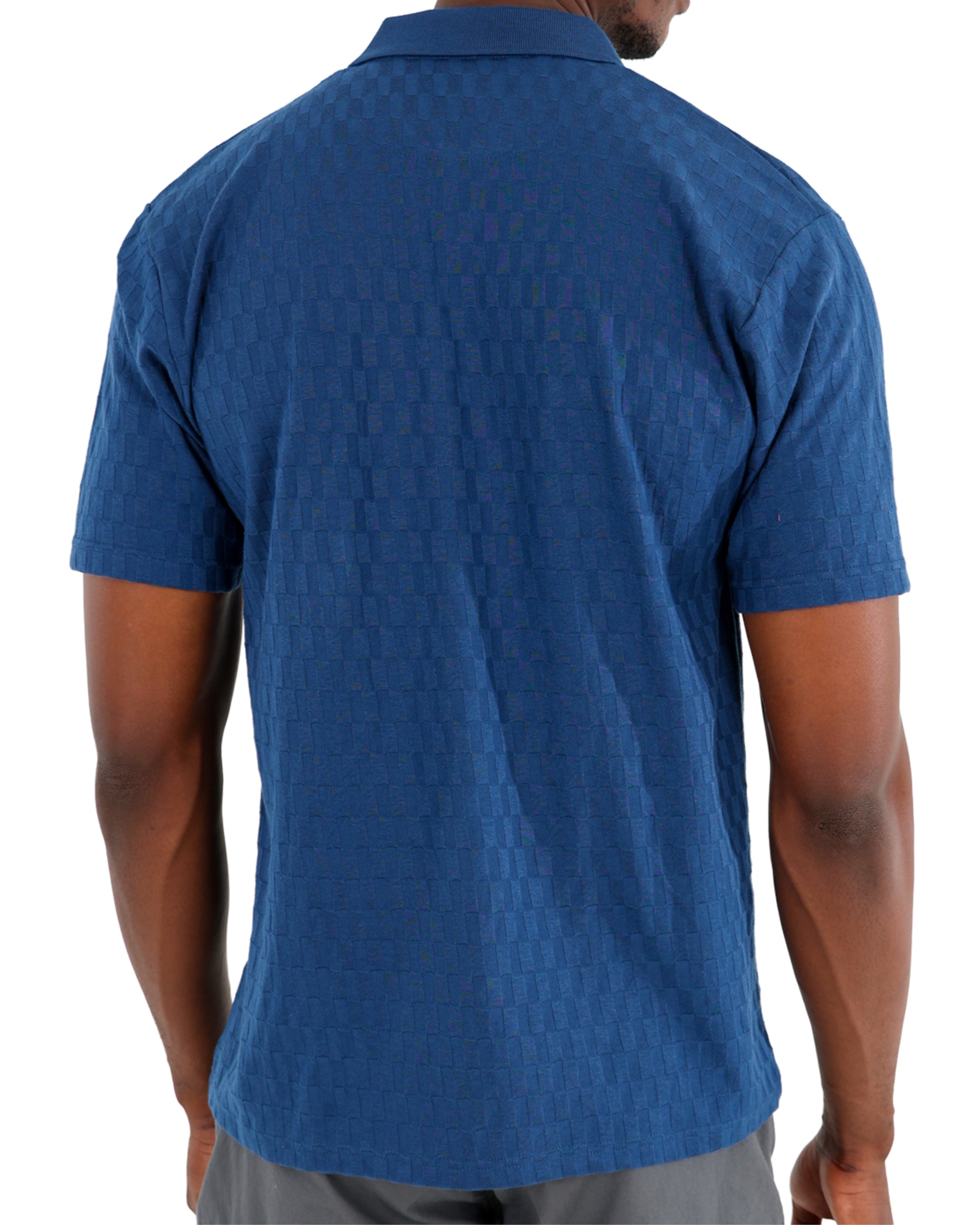 Short Sleeve Jacquard Petrol Golfer