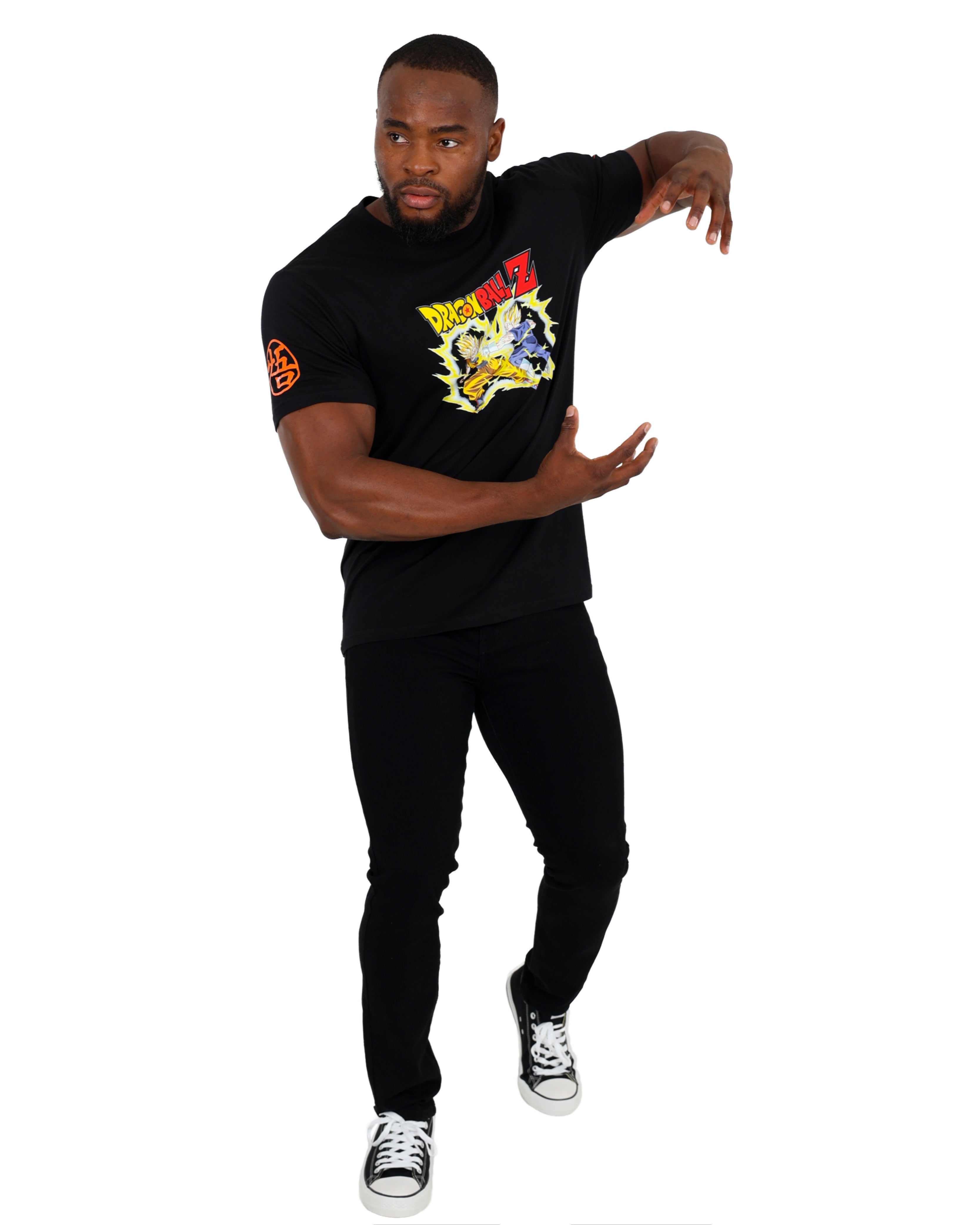 Dragon Ball Z Black Battle T-Shirt + FREE Goku Standee