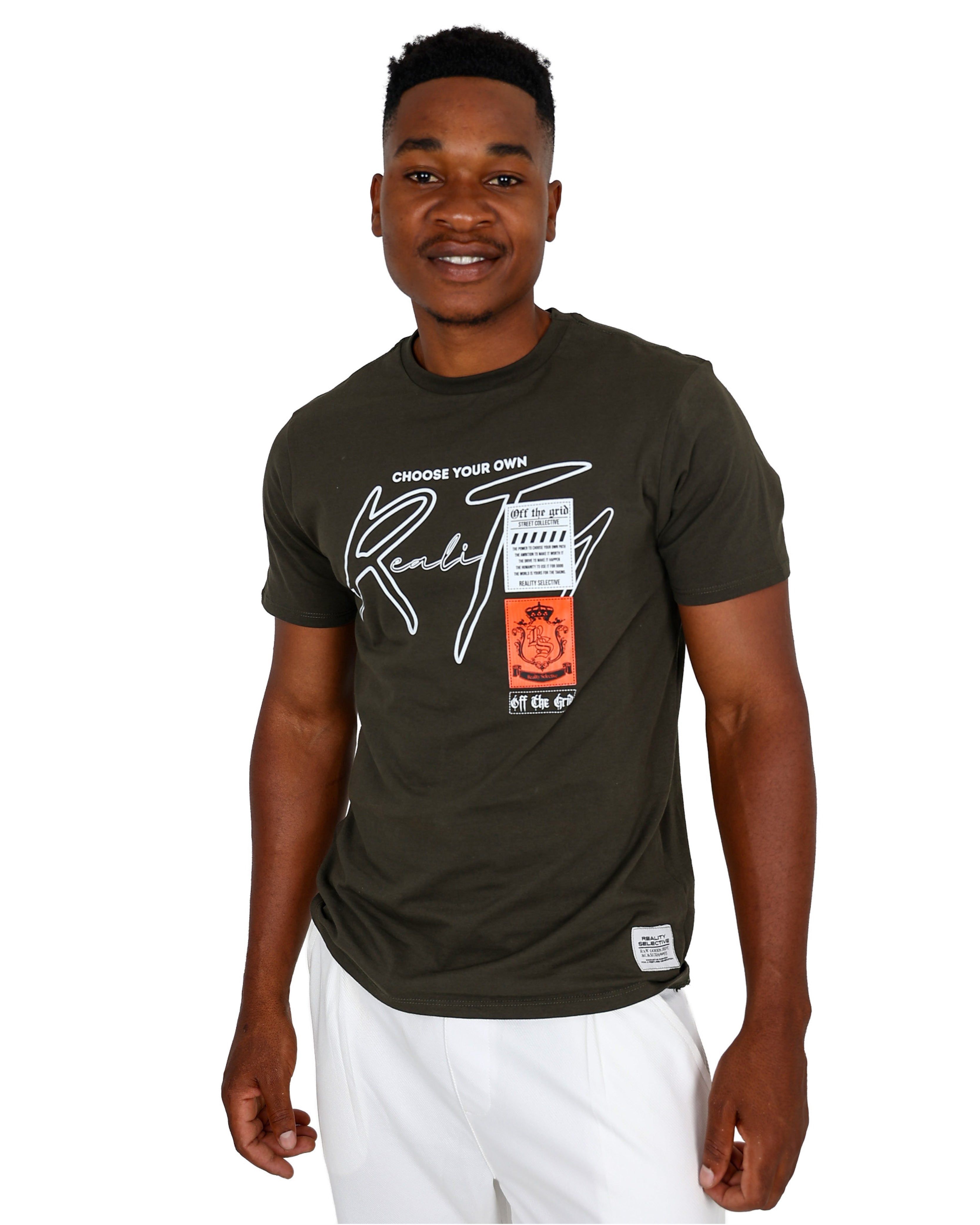 Short Sleeve Green Reality Graphic T-Shirt