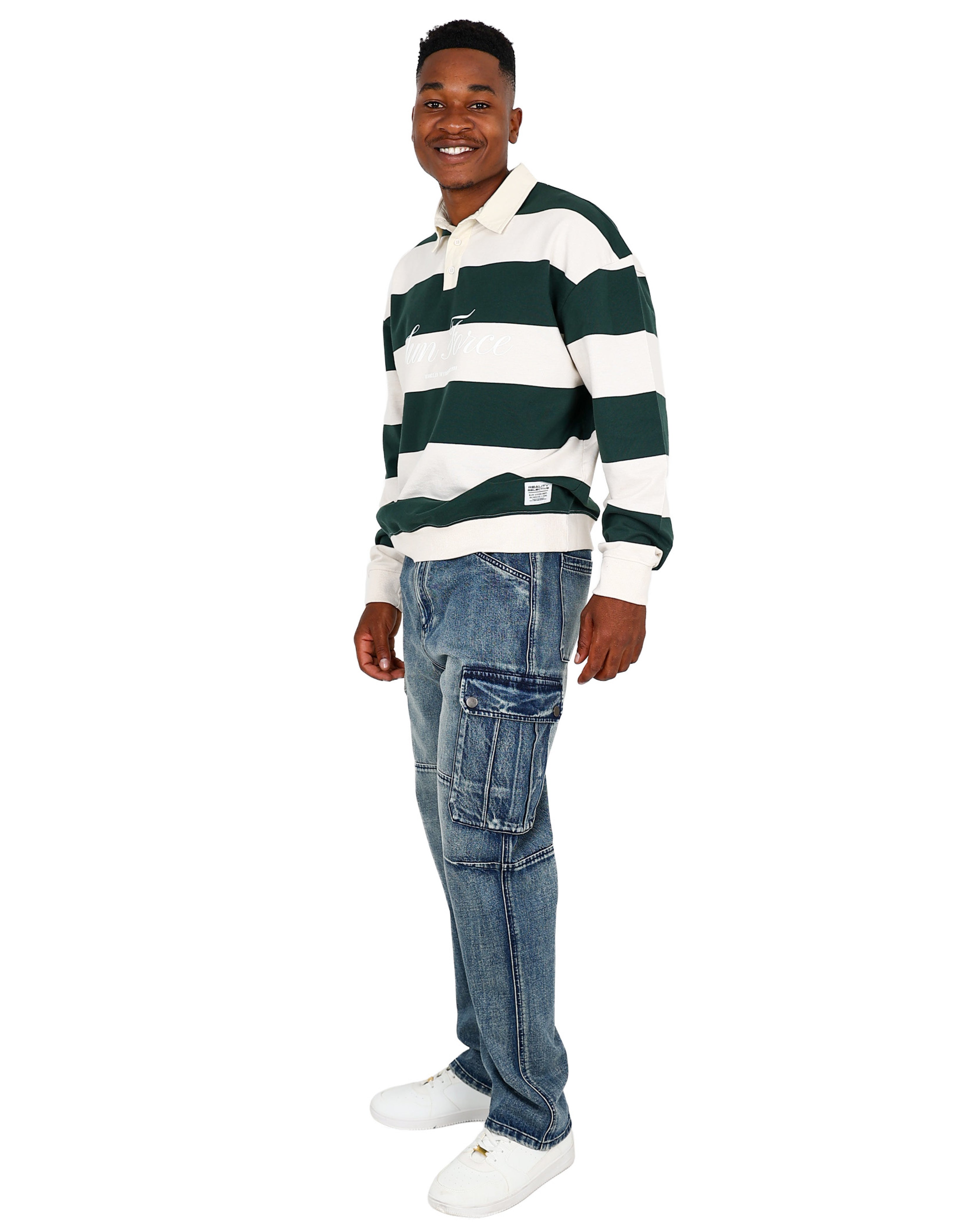 Bottle Green Long Sleeve Rugby Inspired Golfer