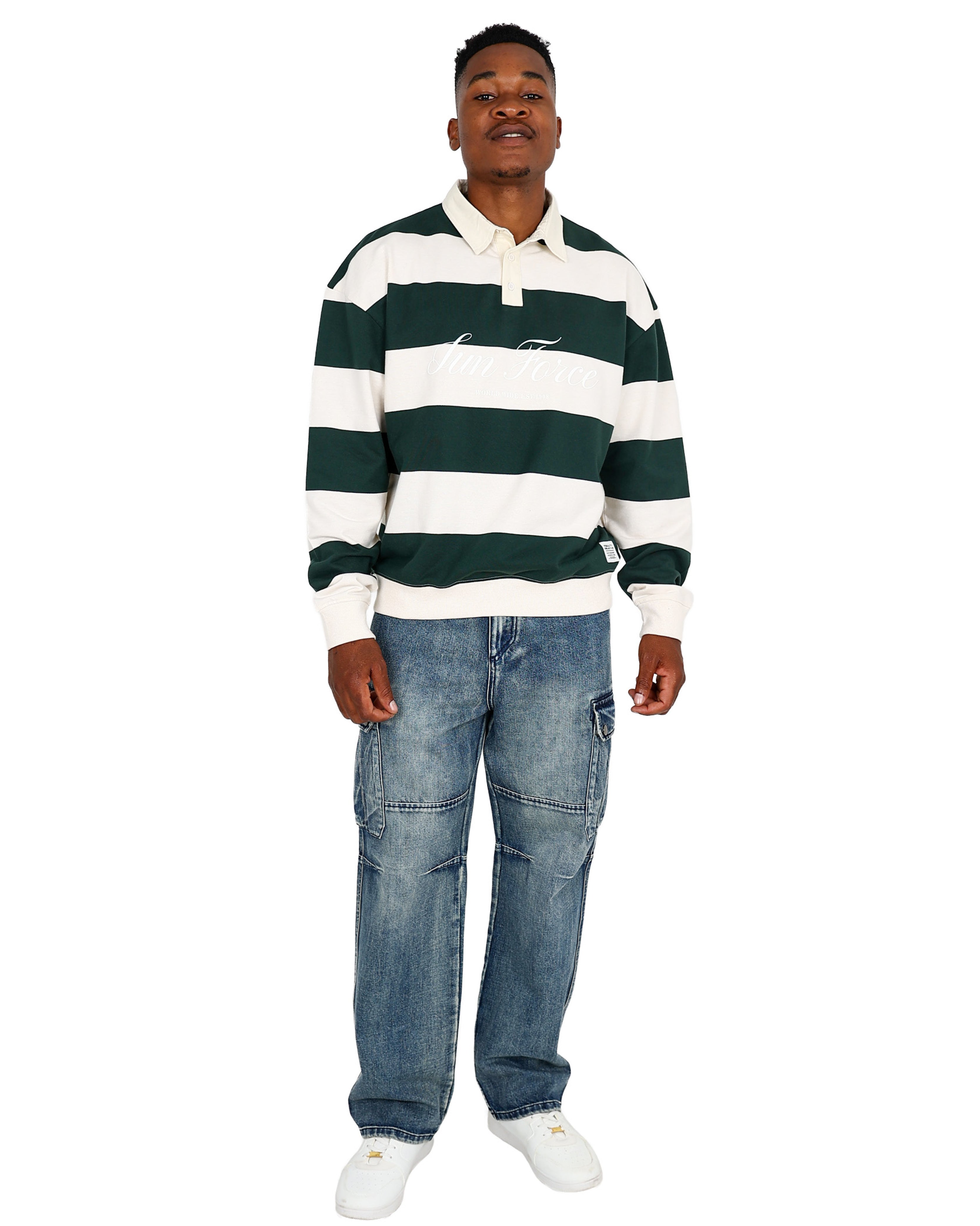 Bottle Green Long Sleeve Rugby Inspired Golfer