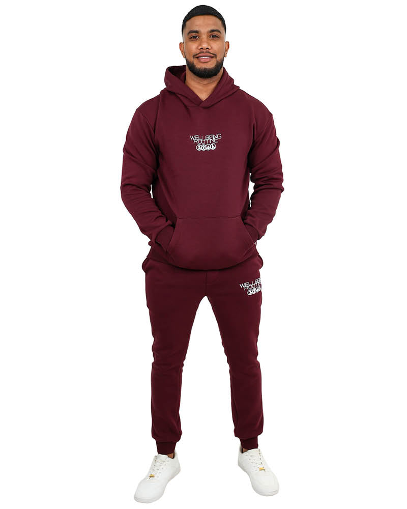 Burgundy Well Being Graphic Hoodie