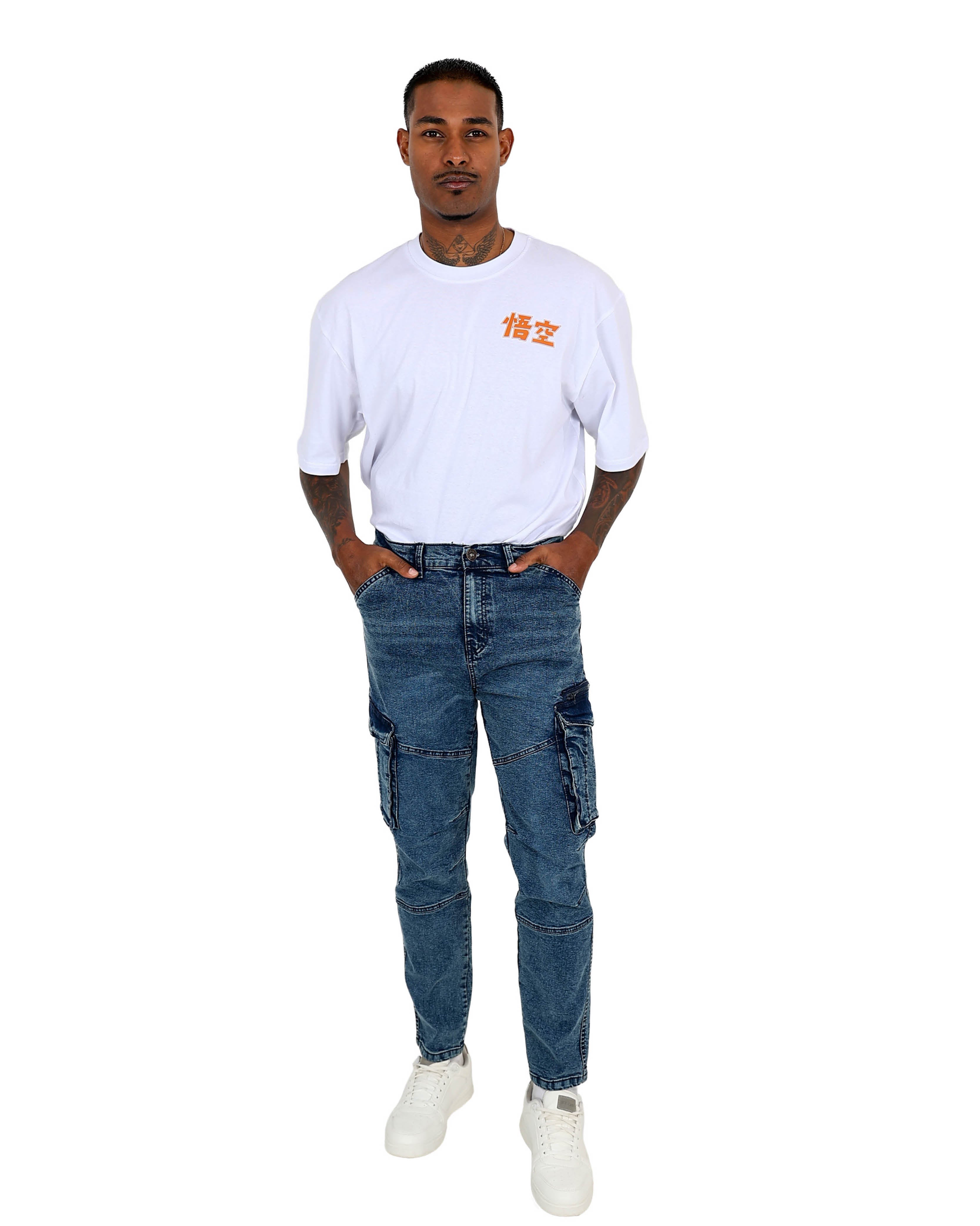 Indigo Cargo Stretch Skinny Jeans
