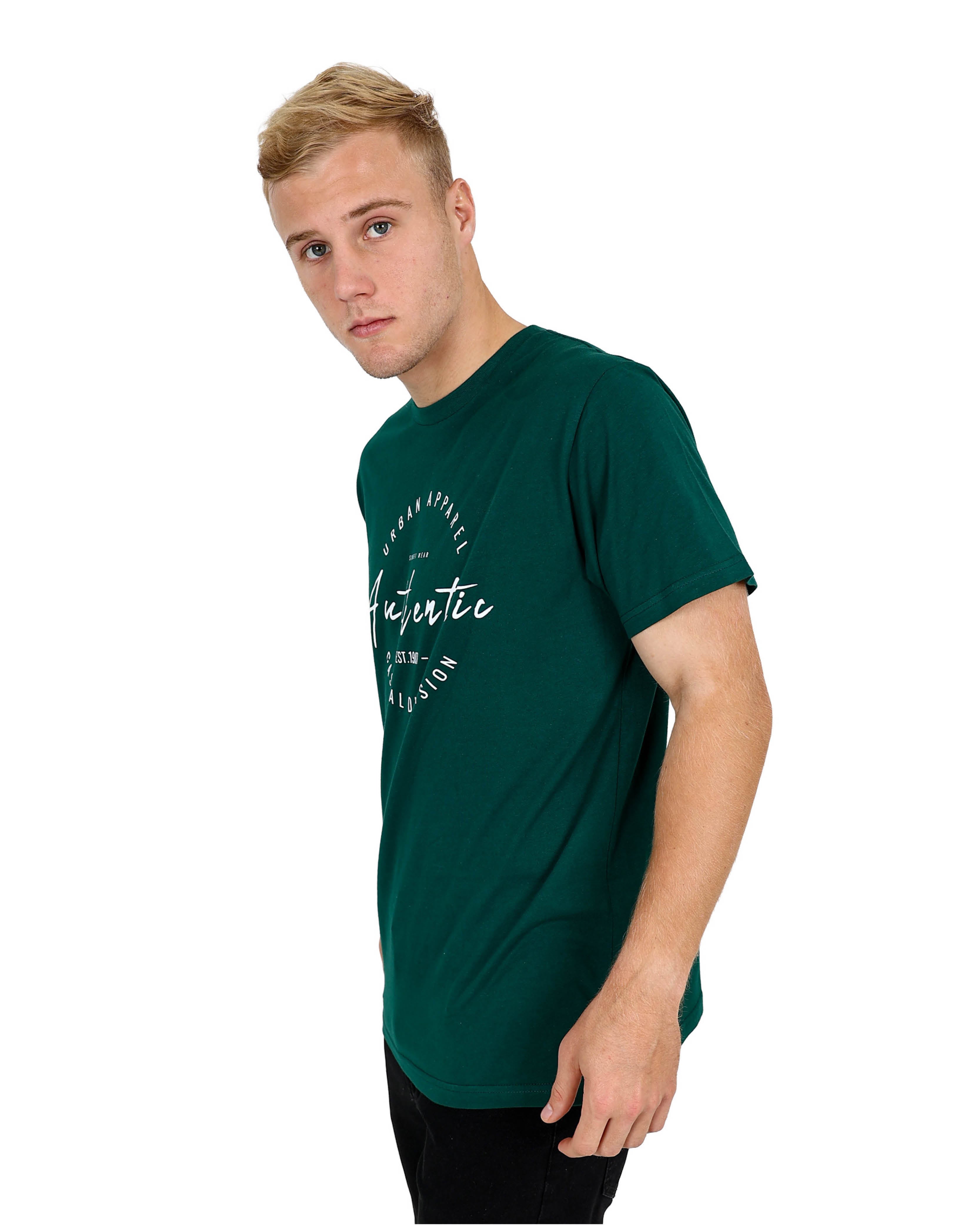 Short Sleeve Bottle Green Authentic Graphic T-Shirt