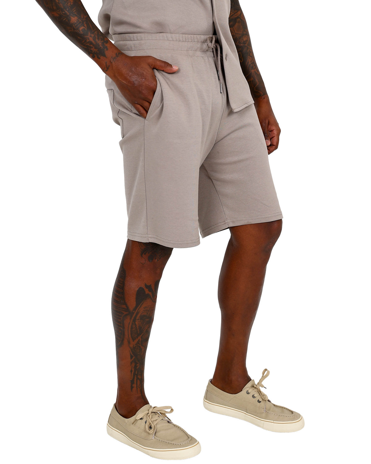 Taupe Pull Up Volley Shorts