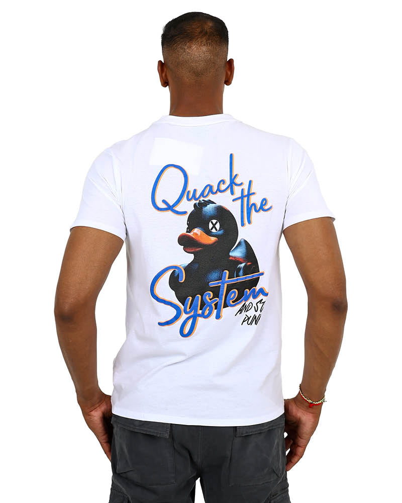 Short Sleeve White Quack Graphic T-Shirt