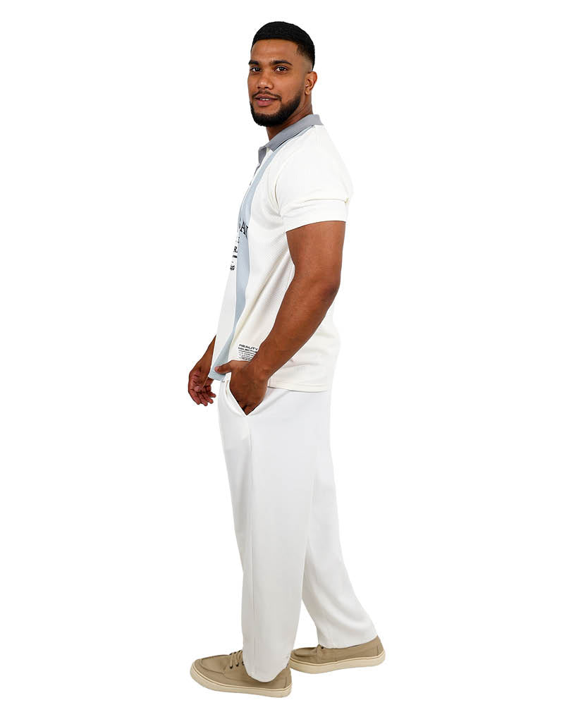 Cream Elasticated Pintucked Pants