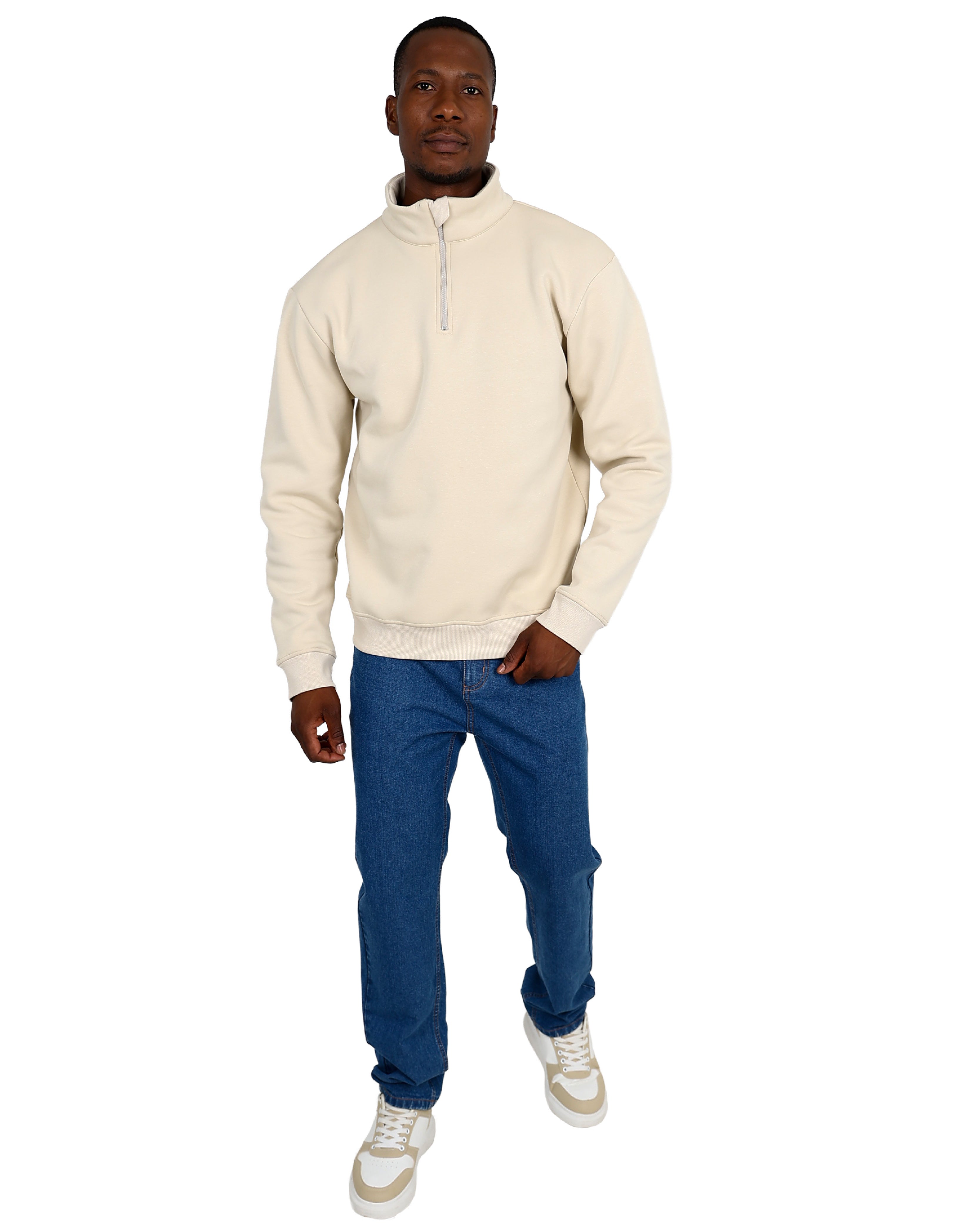 Okavango Long Sleeve Stone 1/4 Zip Active Sweatshirt