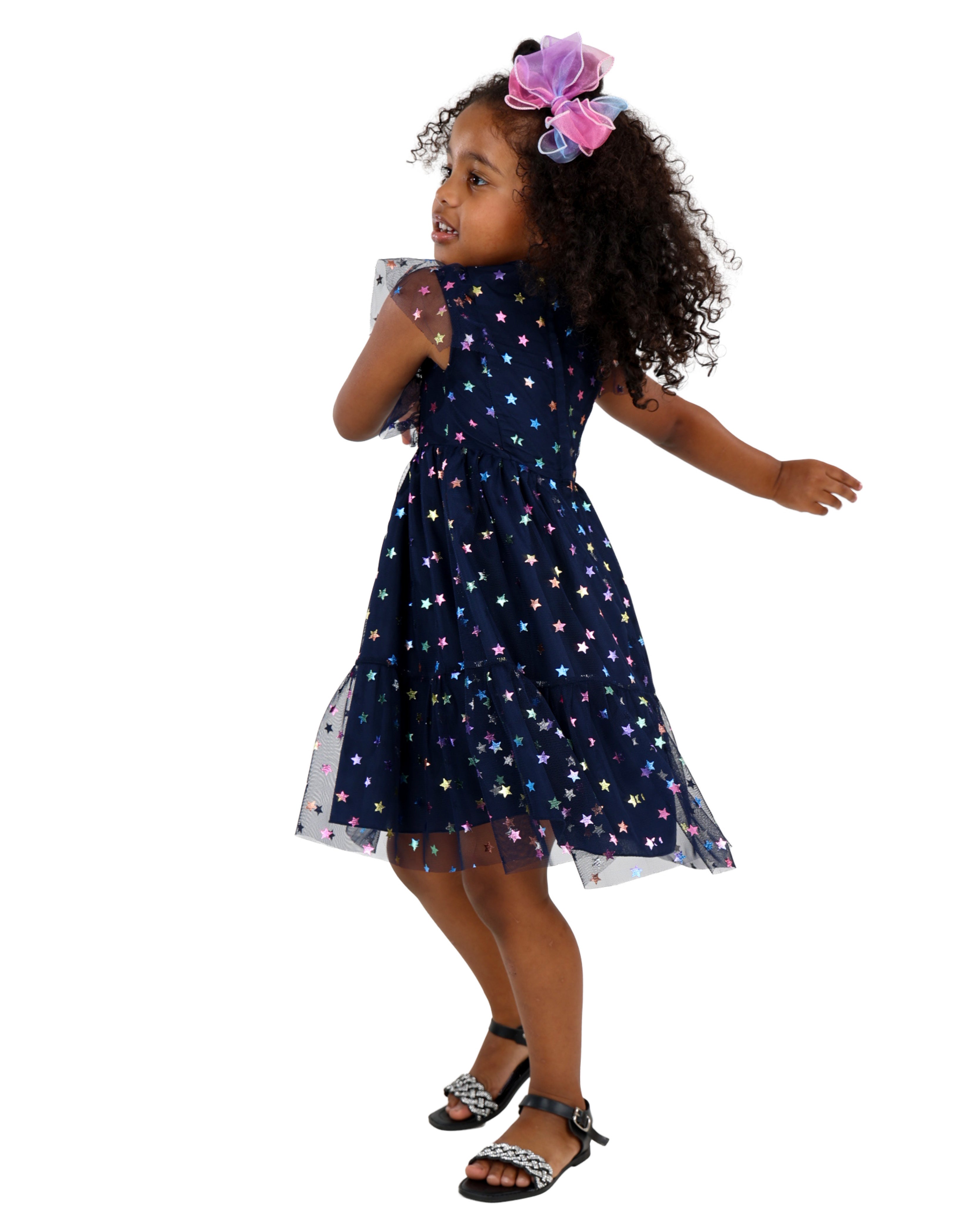 Iridescent Star Print Party Dress