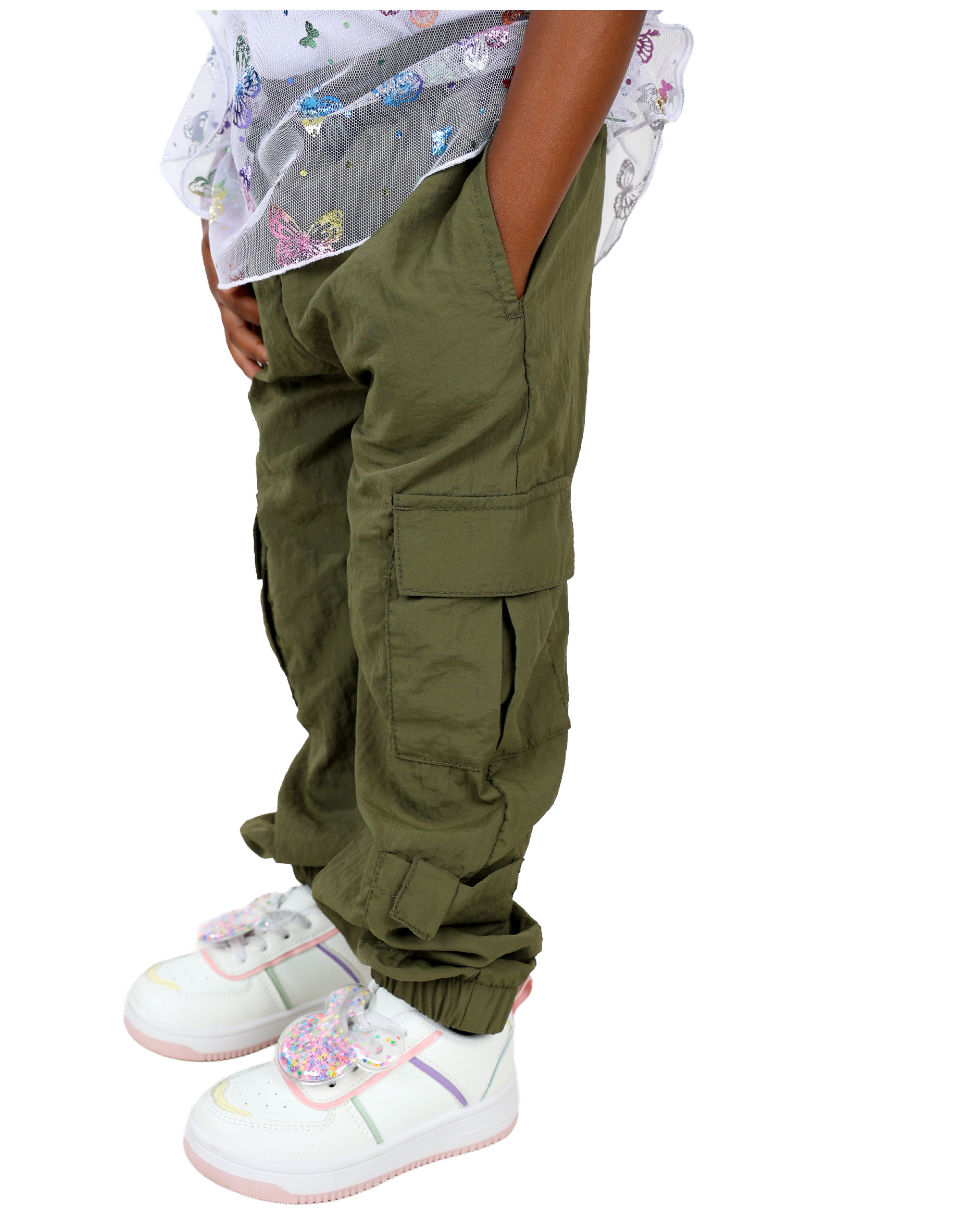 Olive Parachute Cargo Pants