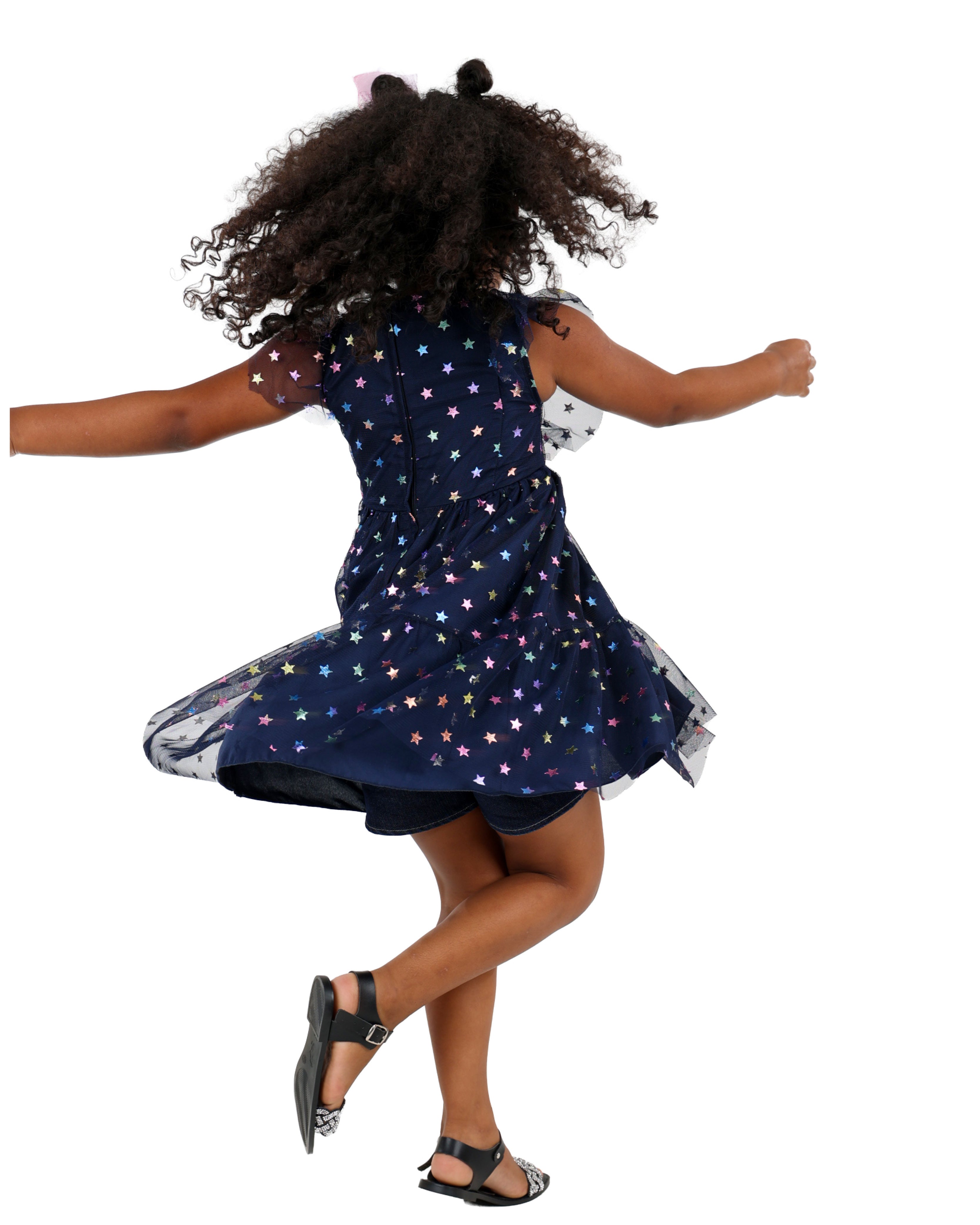 Iridescent Star Print Party Dress