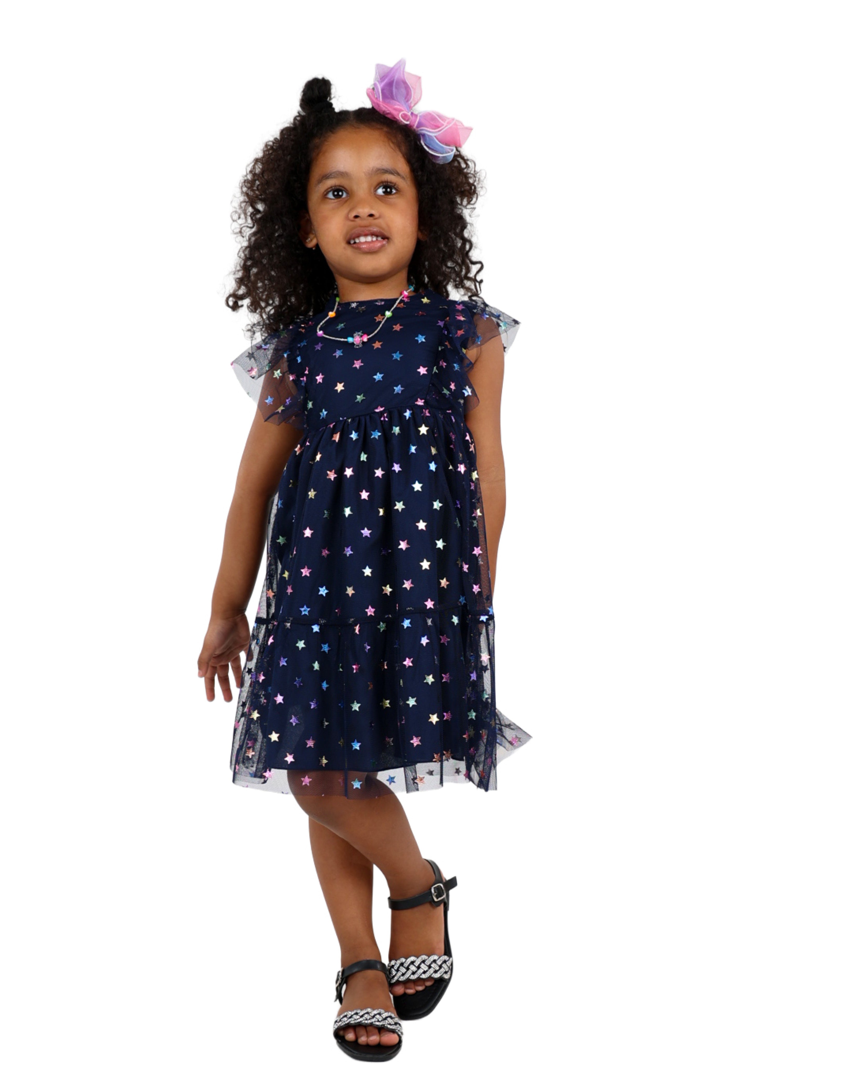 Iridescent Star Print Party Dress