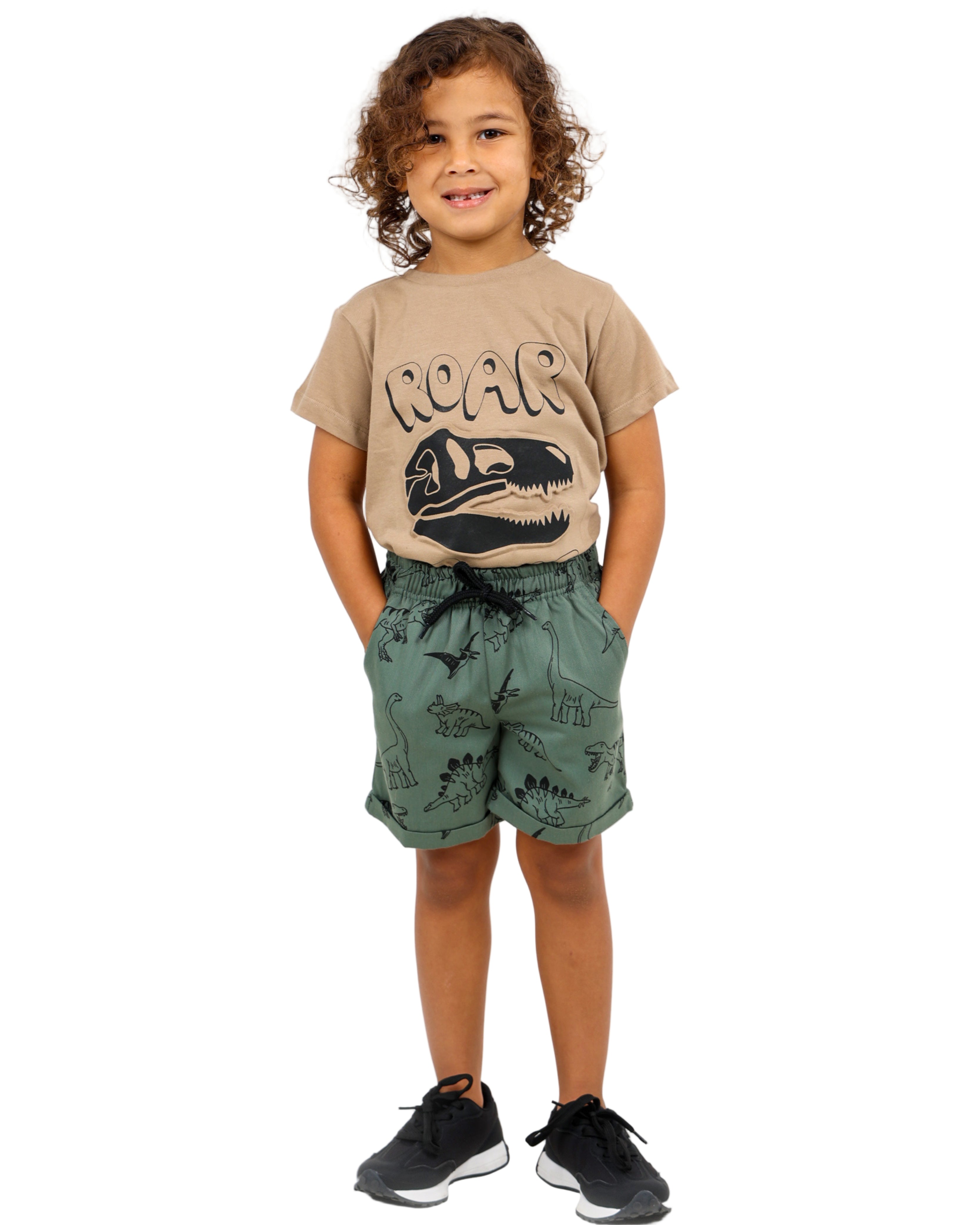 Dino Print Turn Up Shorts