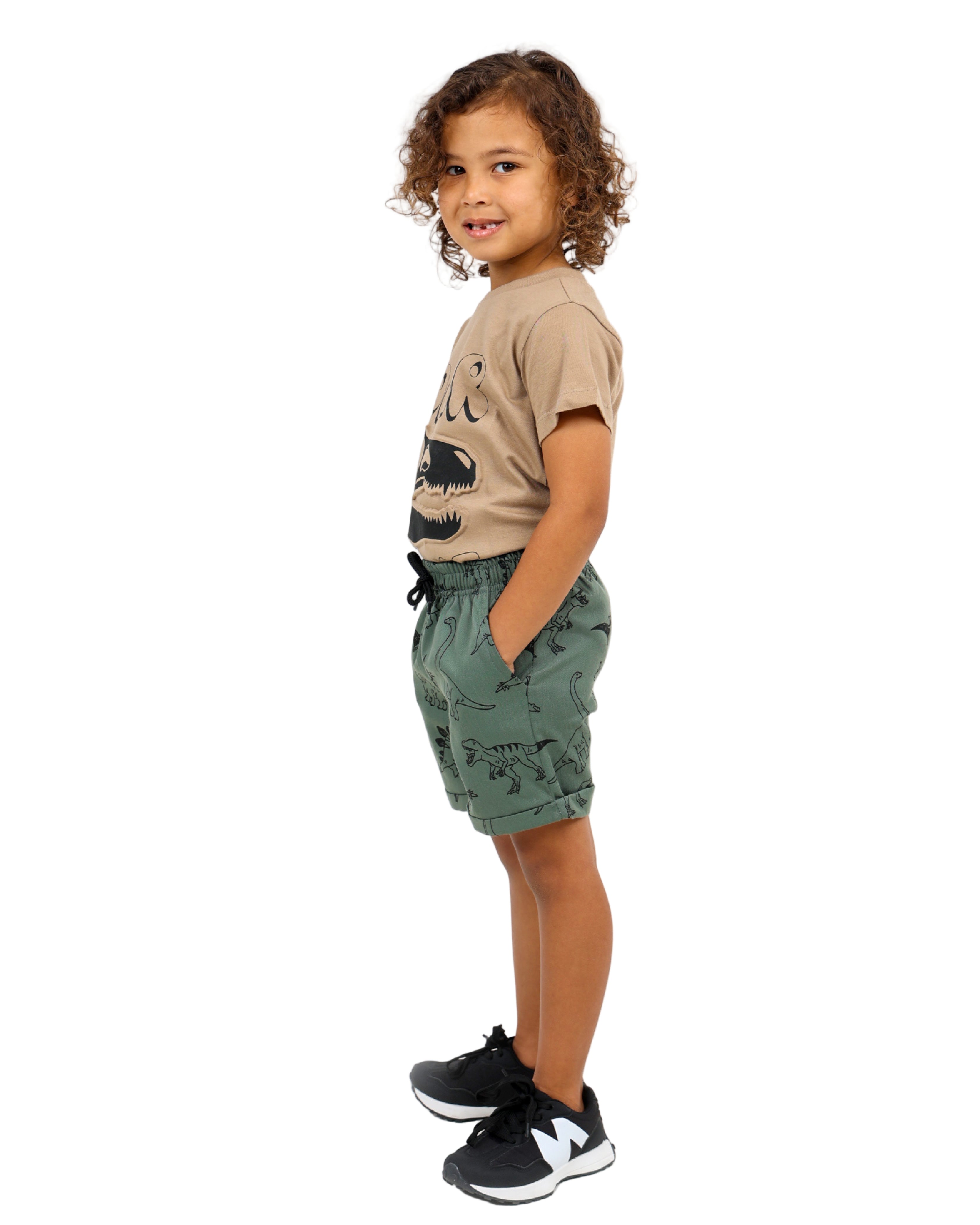 Dino Print Turn Up Shorts