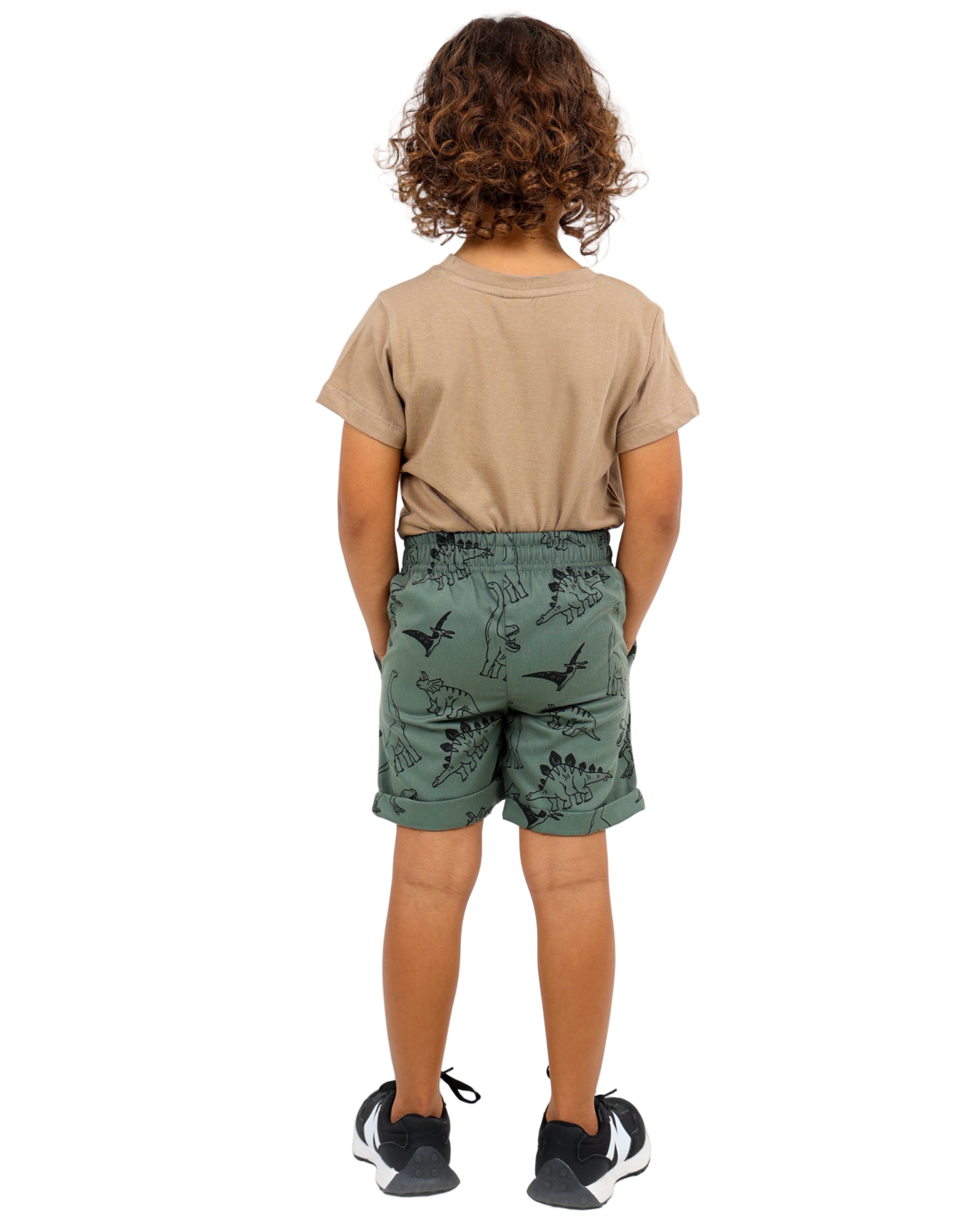 Dino Print Turn Up Shorts