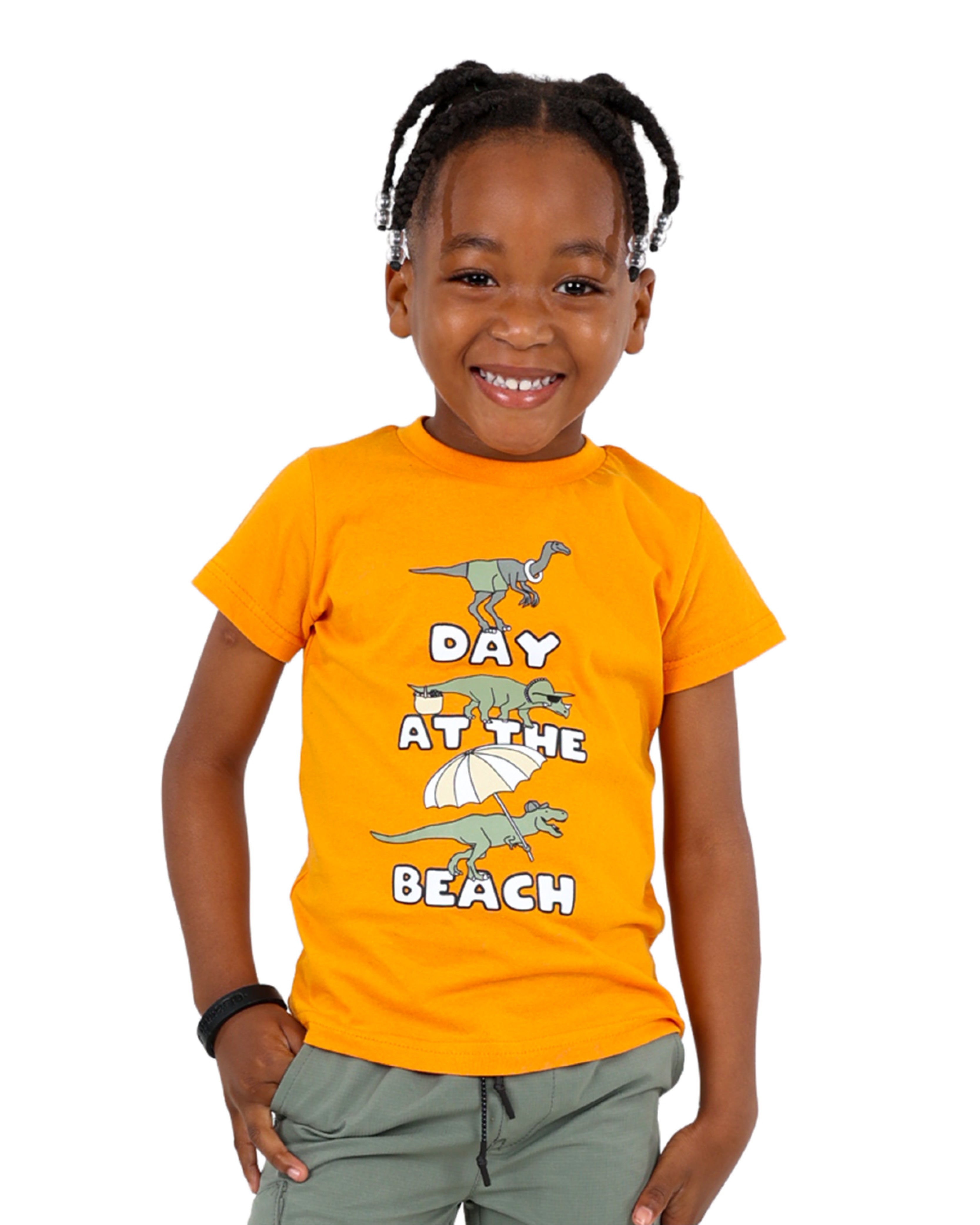 Short Sleeve Dino Day At The Beach T-Shirt