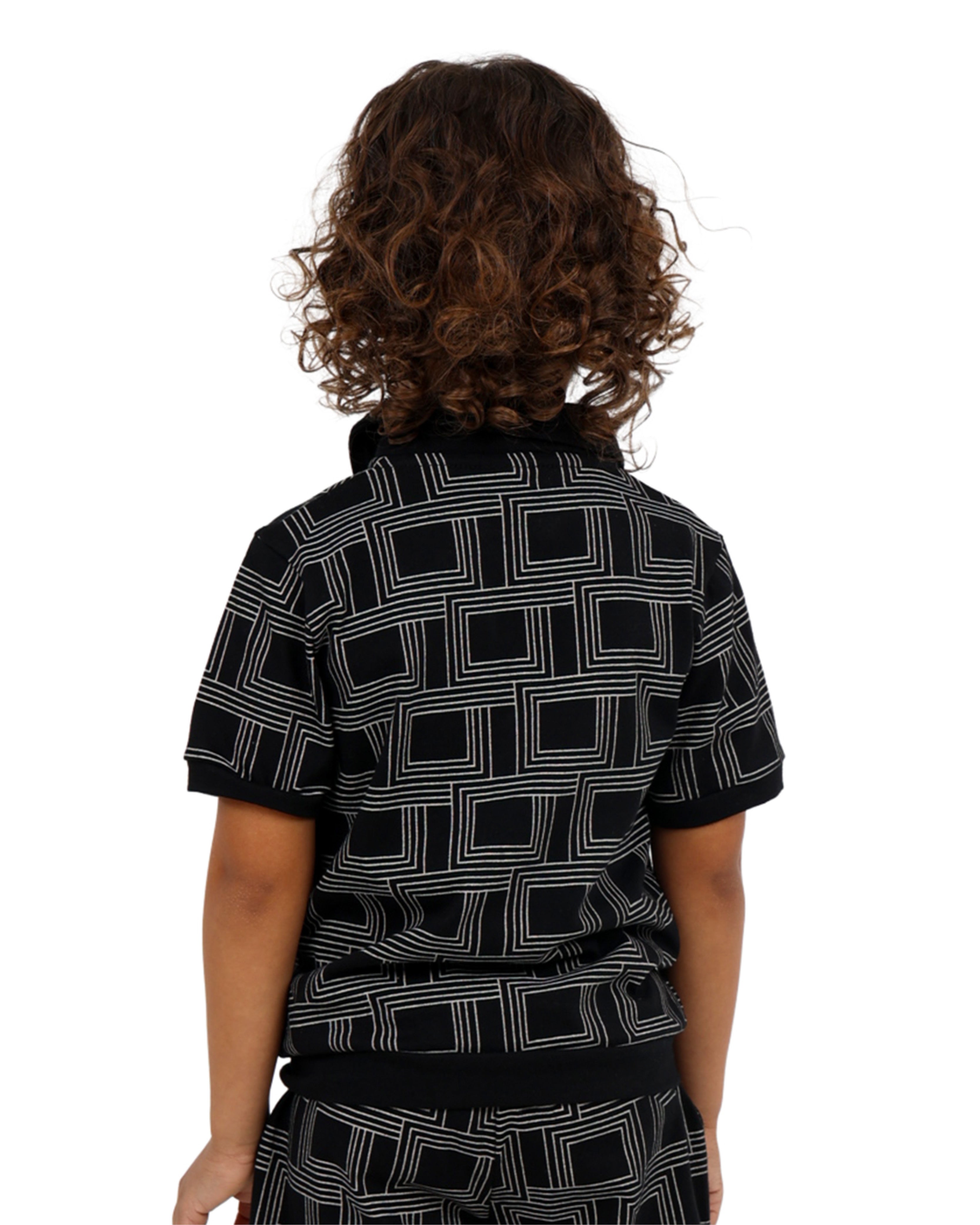 Geometric Print Short Sleeve Golfer